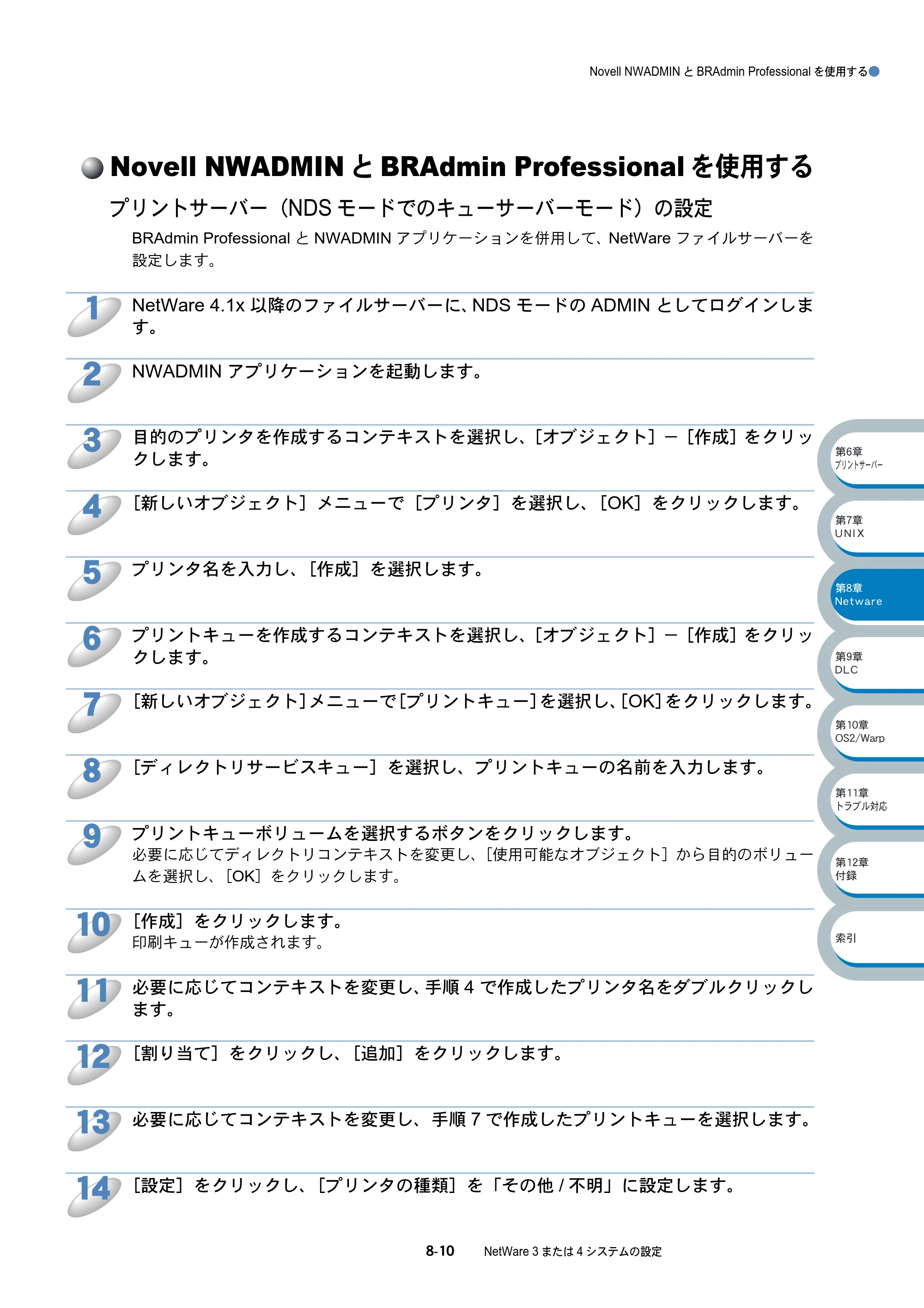 ブラザー HL-5070DN ネットワーク取扱説明書 — Novell NWADMINとBRAdmin Professionalを使用する — 原本ページ — 121ページ
