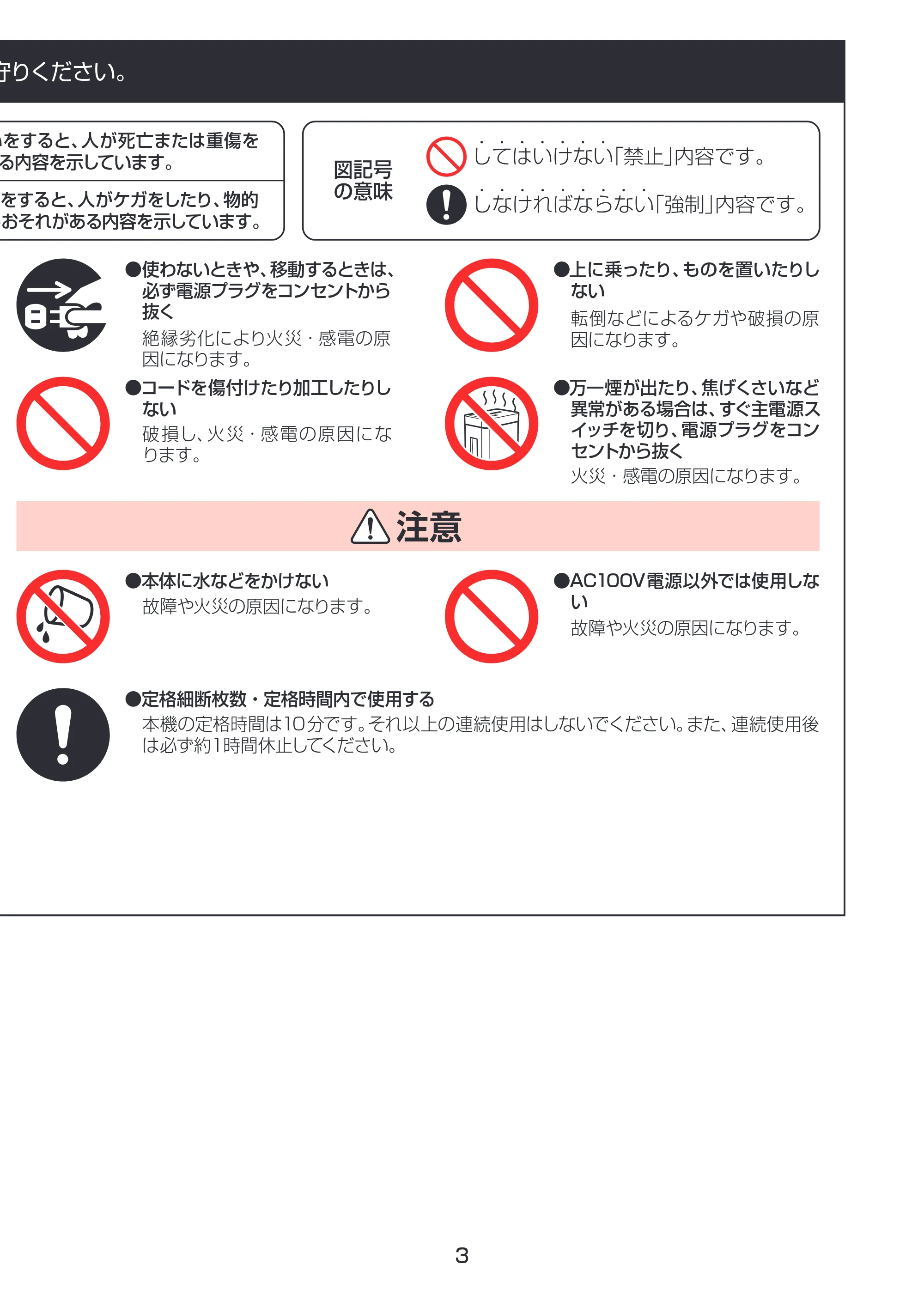 アイリスオーヤマ PS8HMI 取扱説明書 — 原本ページ — 3ページ