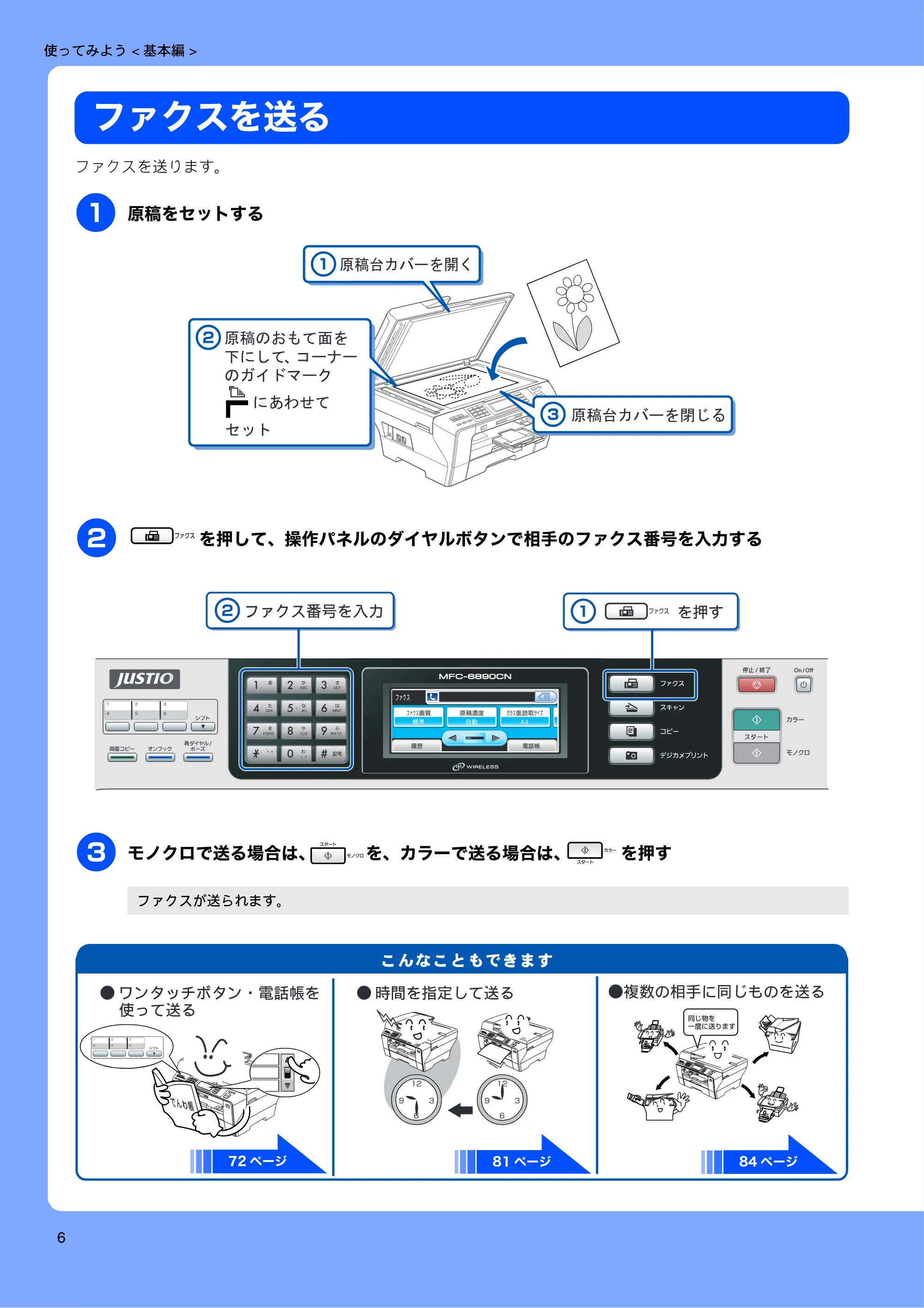 ブラザー MFC-6890CN 取扱説明書(本体) — 使ってみよう <基本編> — 原本ページ — 8ページ