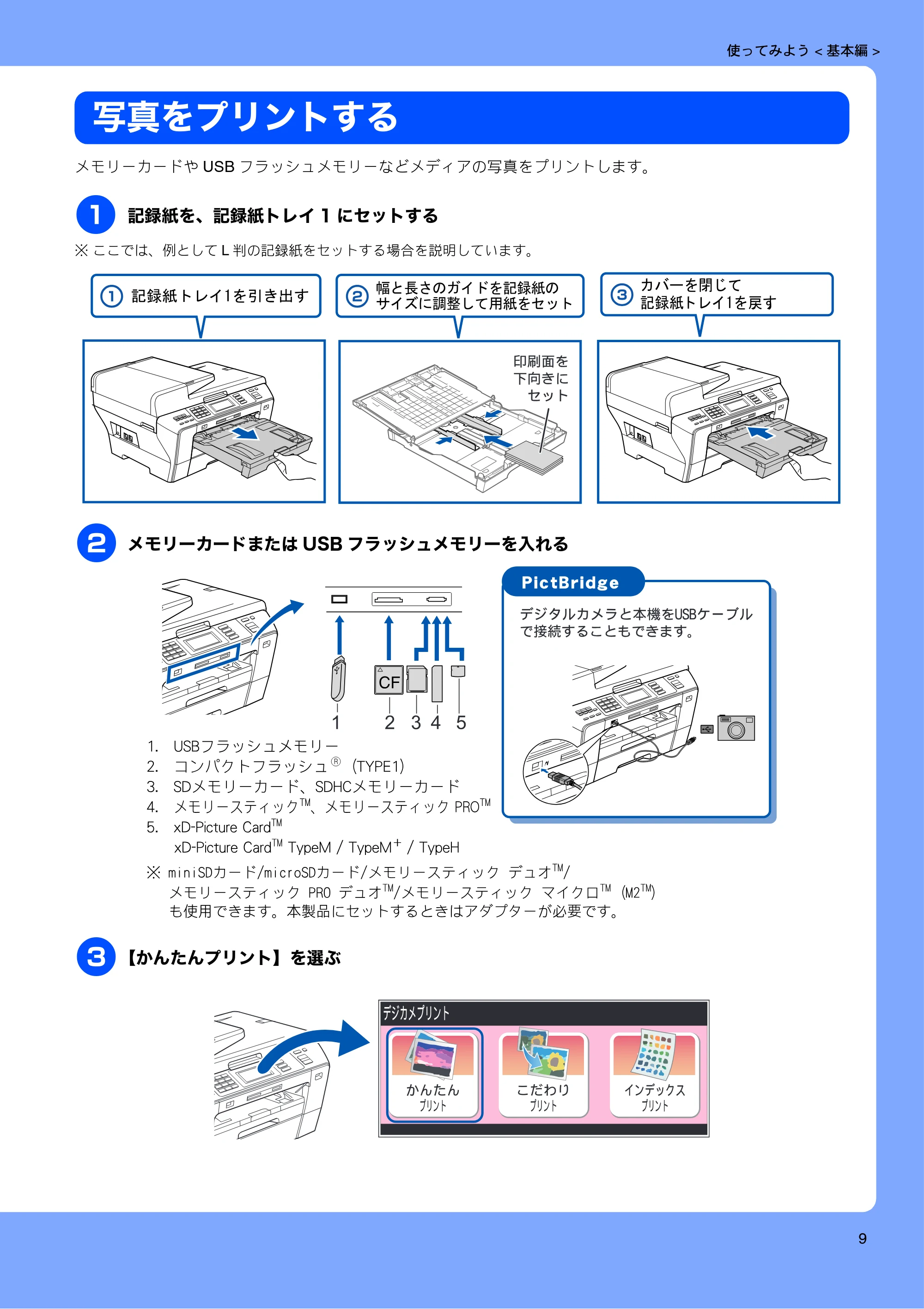 ブラザー MFC-6890CN 取扱説明書(本体) — 写真をプリントする — 原本ページ — 11ページ