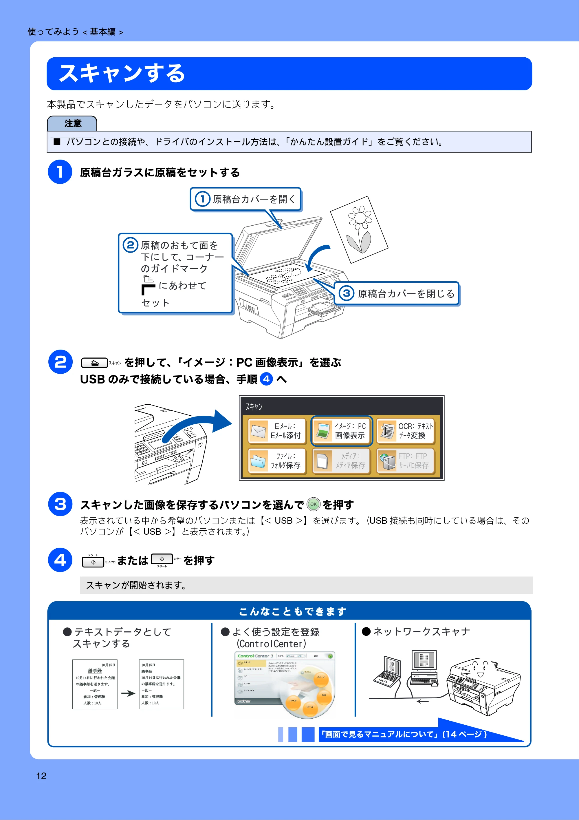 ブラザー MFC-6890CN 取扱説明書(本体) — スキャンする — 原本ページ — 14ページ