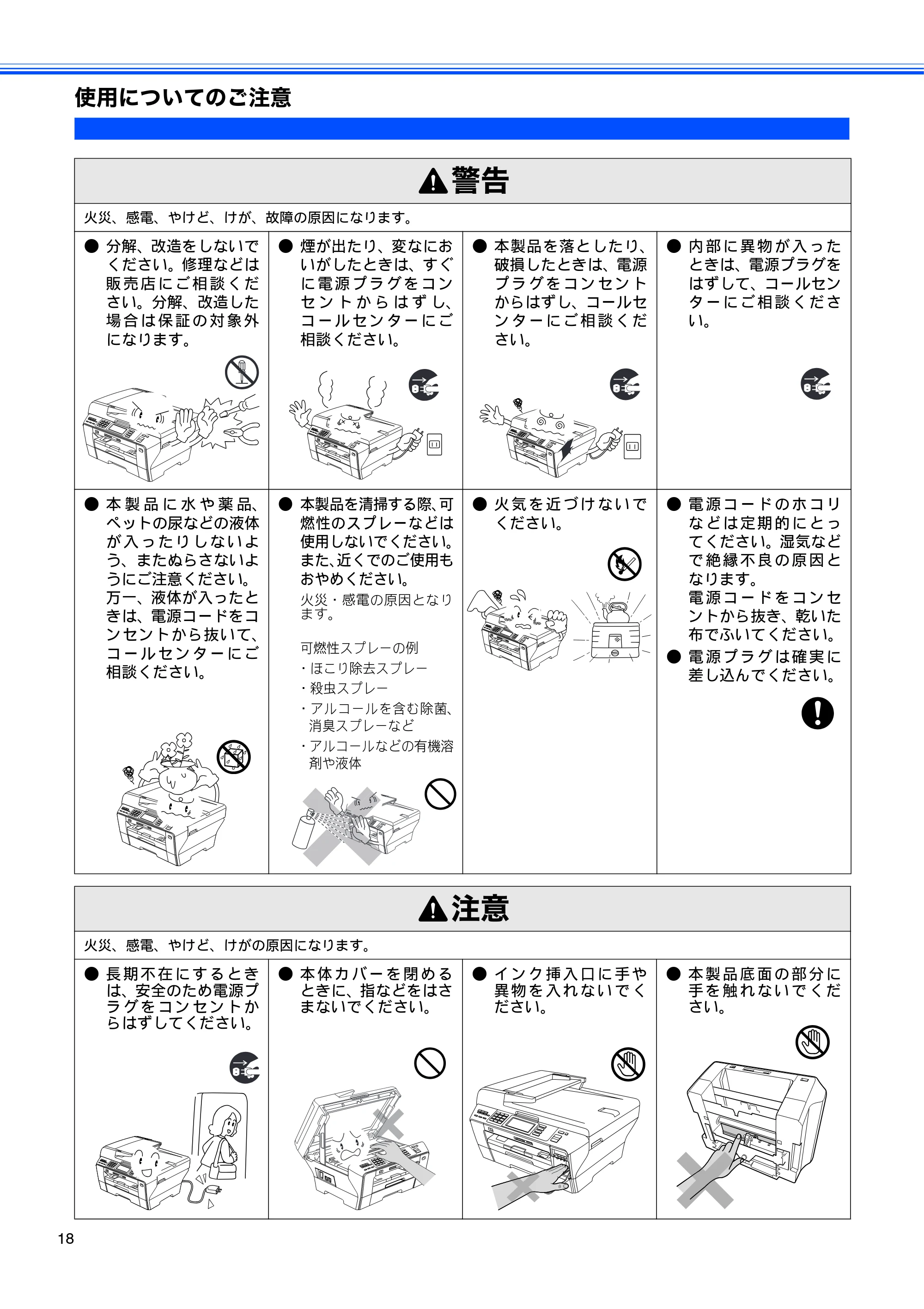 ブラザー MFC-6890CN 取扱説明書(本体) — 使用についてのご注意 — 原本ページ — 20ページ