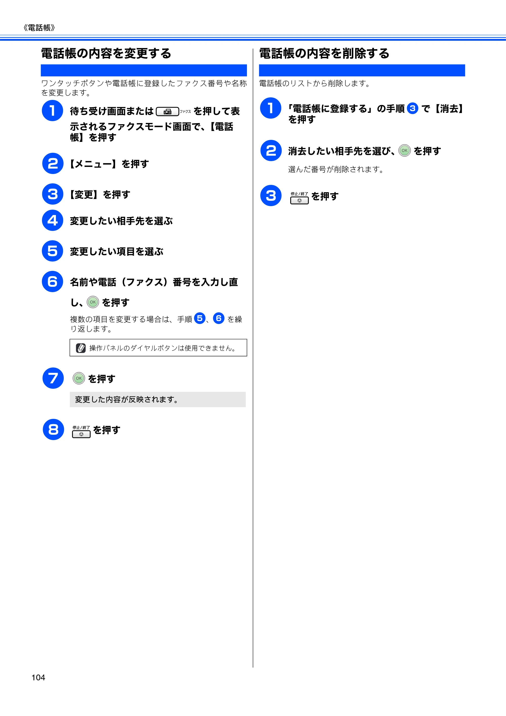 ブラザー MFC-6890CN 取扱説明書（本体） — 電話帳の内容を変更する — 原本ページ — 106ページ