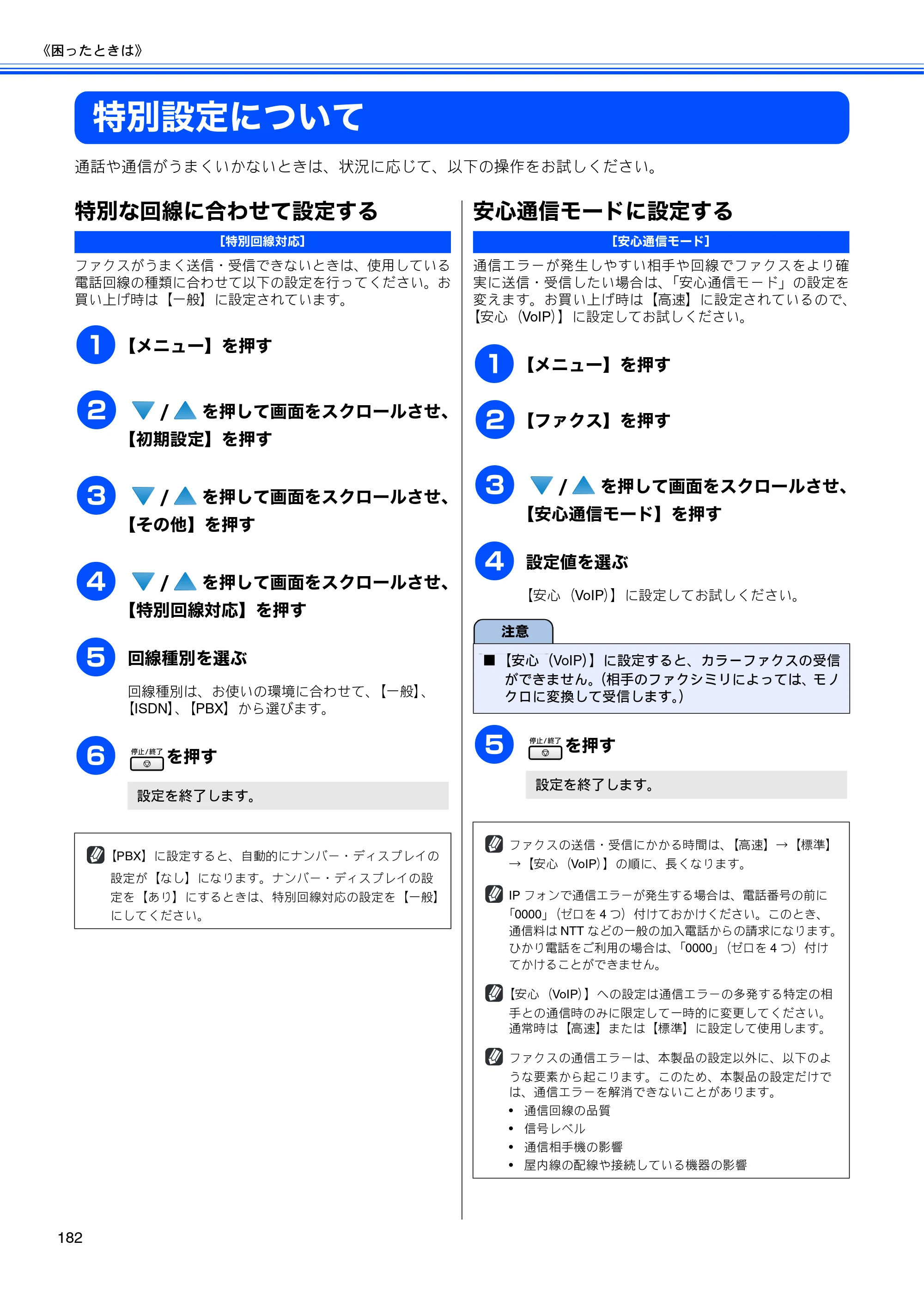 ブラザー MFC-6890CN 取扱説明書（本体） — 特別設定について — 原本ページ — 184ページ