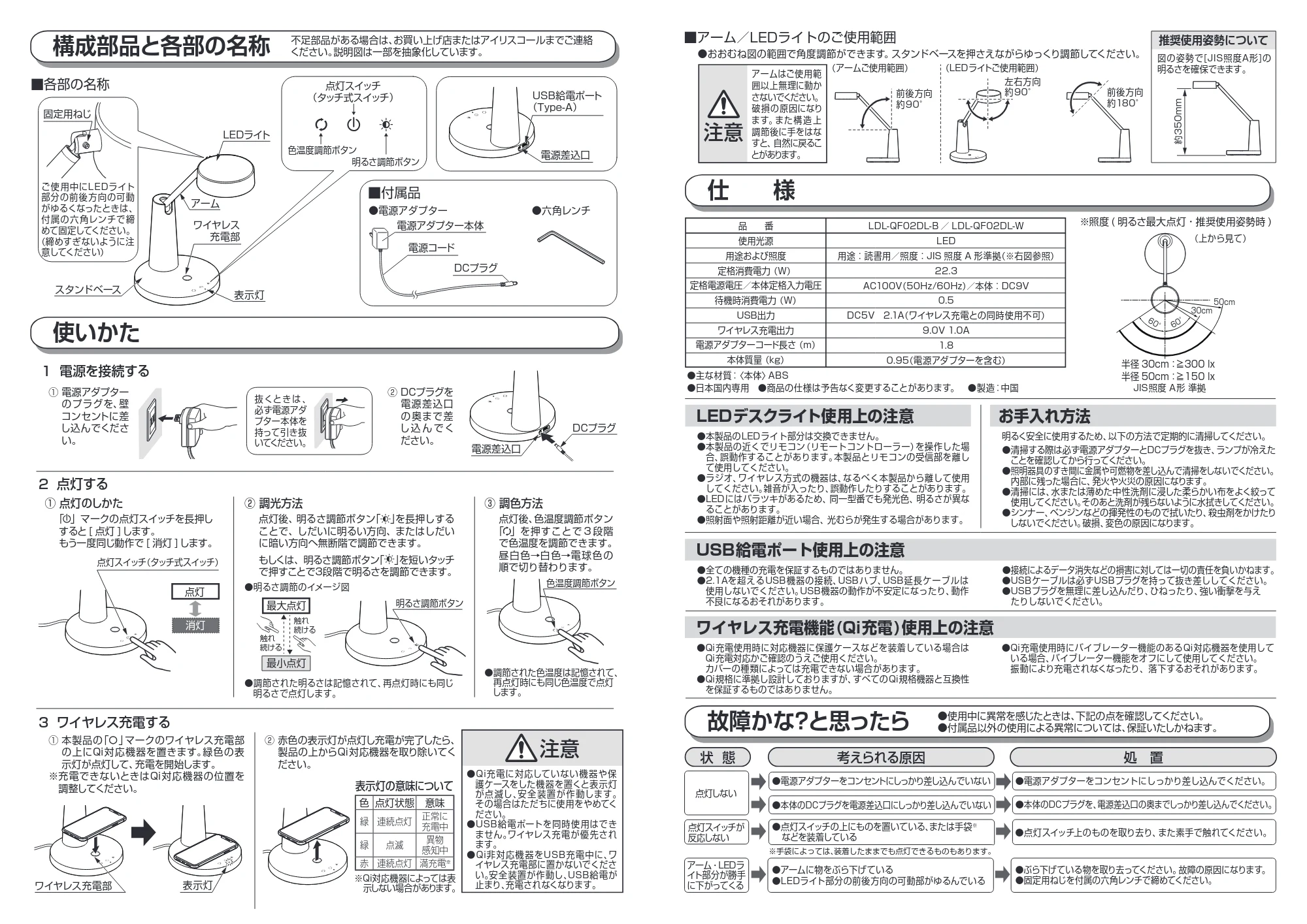 アイリスオーヤマ LDL-QF02DL 取扱説明書 — 原本ページ — 2ページ