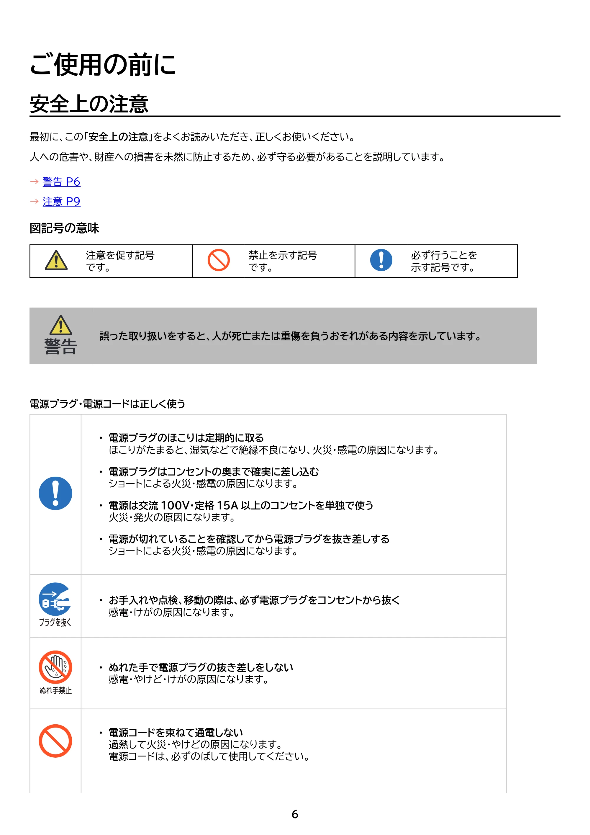 アイリスオーヤマ FV-M30A 取扱説明書 — 原本ページ — 6ページ