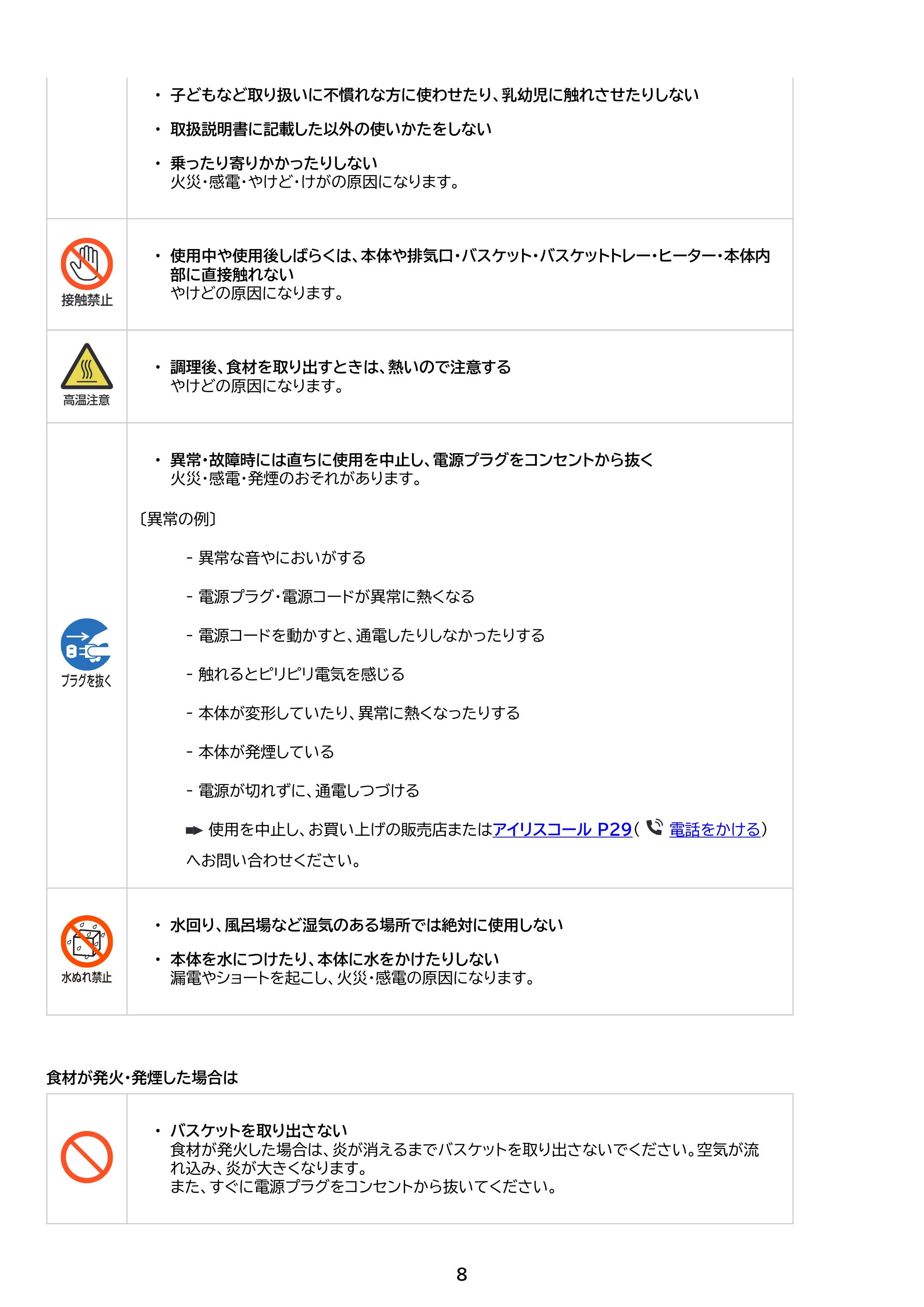 アイリスオーヤマ FV-M30A 取扱説明書 — 原本ページ — 8ページ