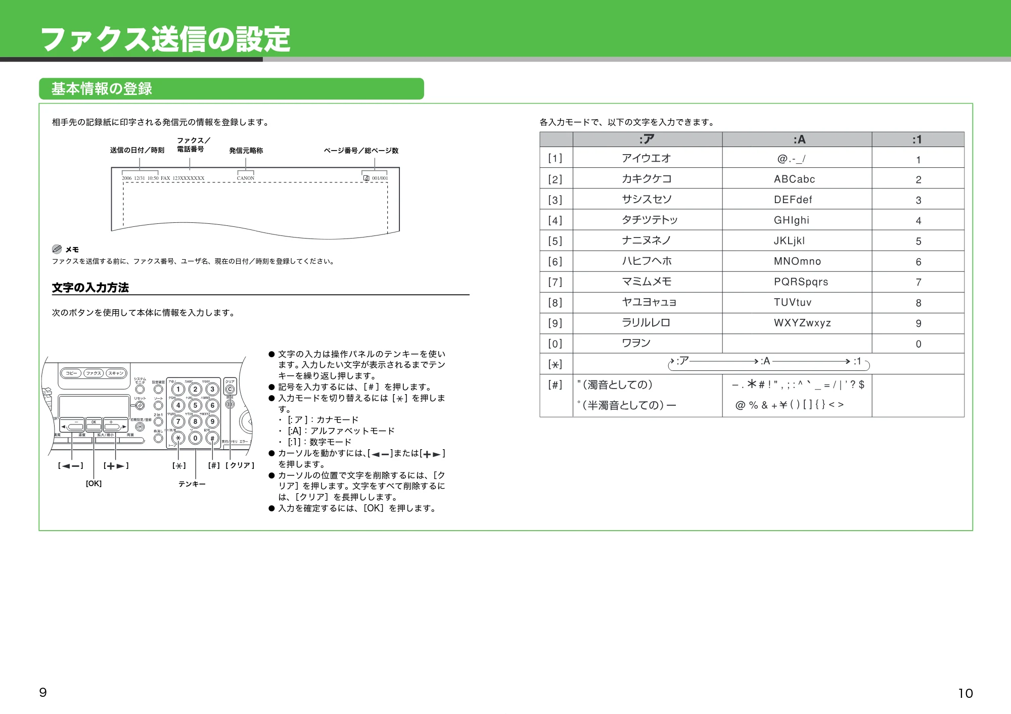 キヤノン MF6570 スタートアップガイド (PDF形式/3Mバイト) — ファクス送信の設定 — 原本ページ — 6ページ