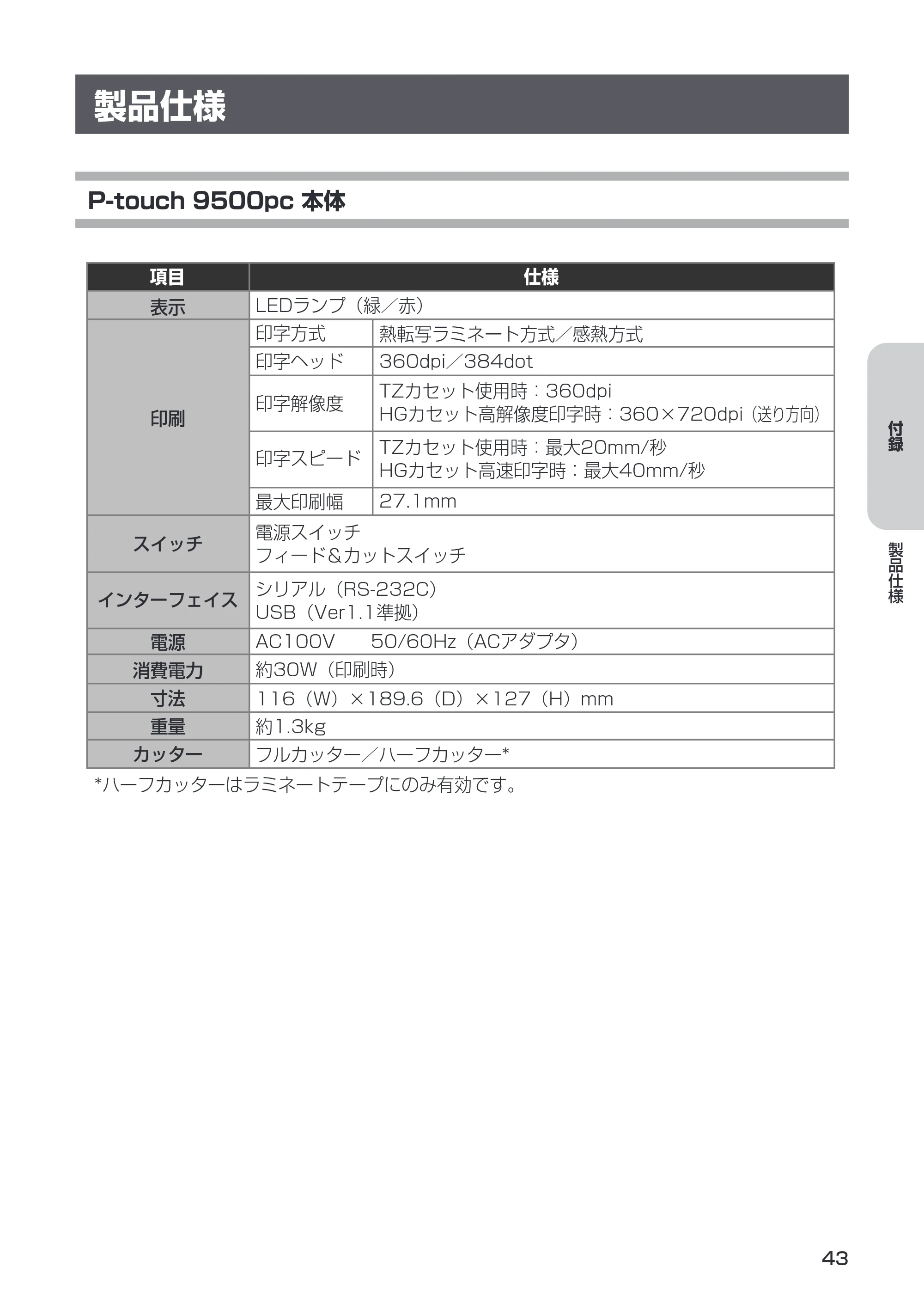 ブラザー PT-9500pc 取扱説明書 (ユーザーズガイド) — 原本ページ — 45ページ
