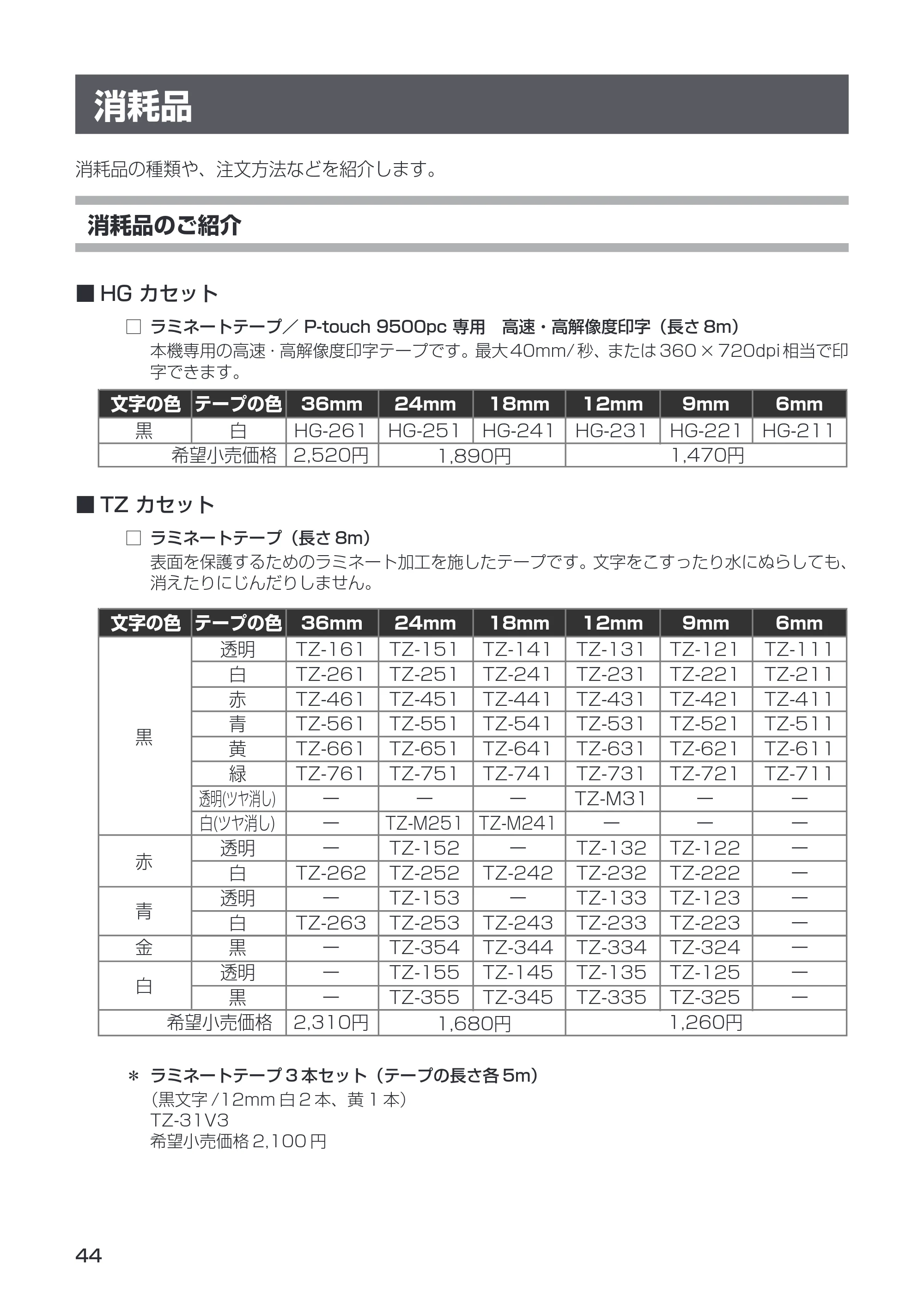 ブラザー PT-9500pc 取扱説明書 (ユーザーズガイド) — 原本ページ — 46ページ