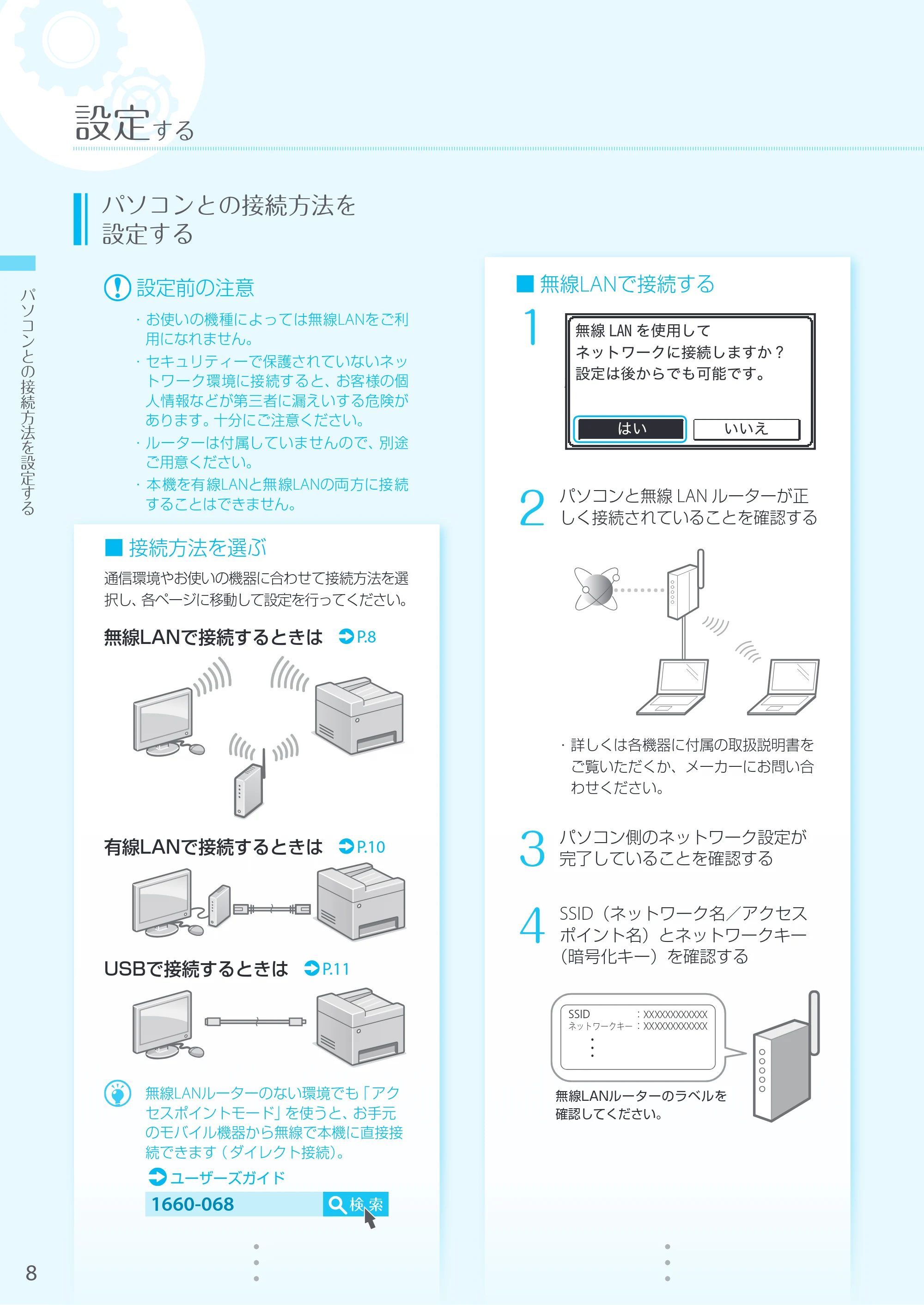 キヤノン MF269dw/MF266dn/MF265dw/MF264dw/MF262dw かんたん設置ガイド 2020年6月4日掲載（PDF：6.82MB） — 原本ページ — 8ページ