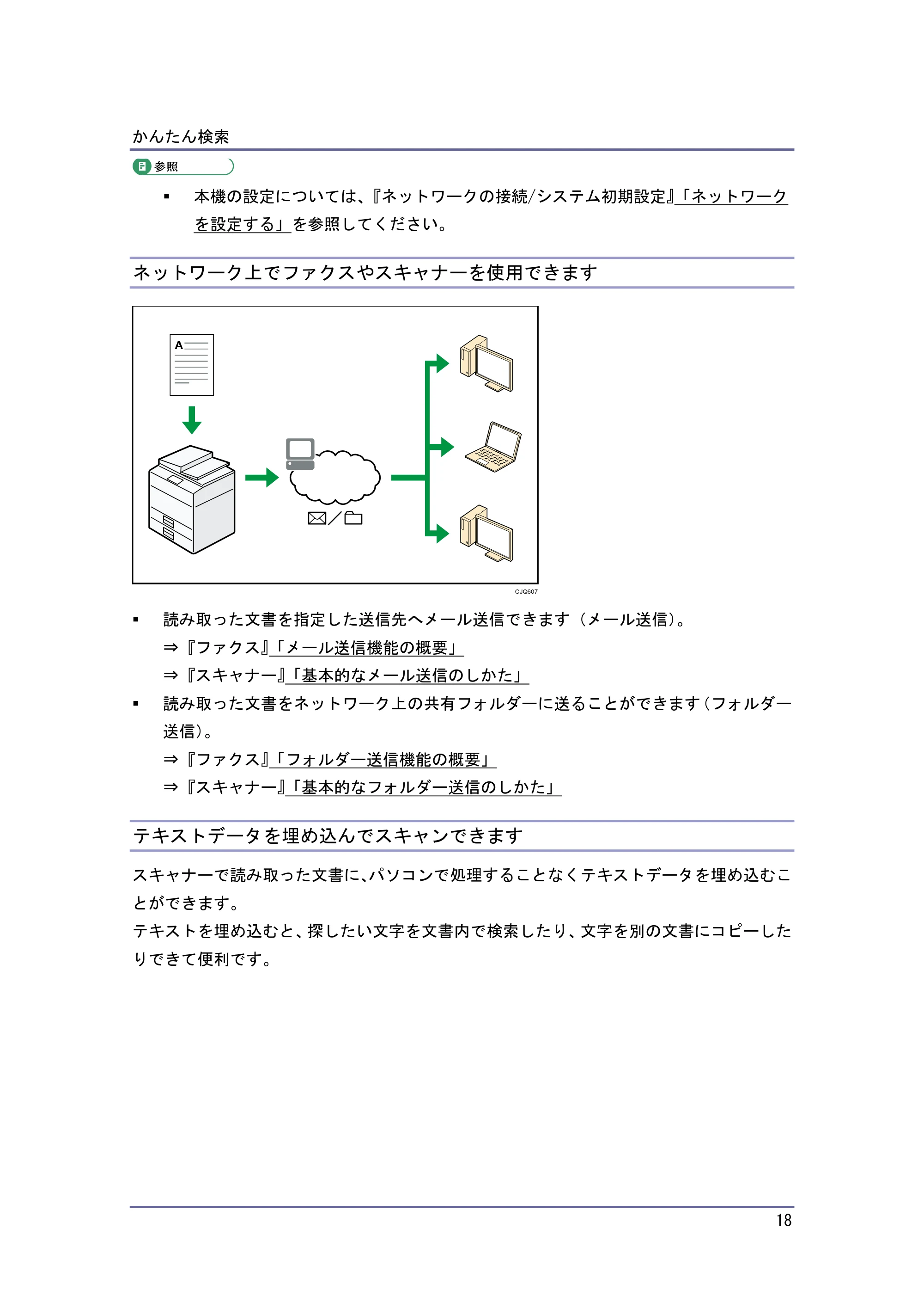 京セラ TASKalfa 4010w / TASKalfa 4011w / TASKalfa 4012w TASKalfa 4010w/4011w/4012w 使用説明書（本機をお使いになる方へ） — ネットワーク上でファクスやスキャナーを使用できます — 原本ページ — 18ページ