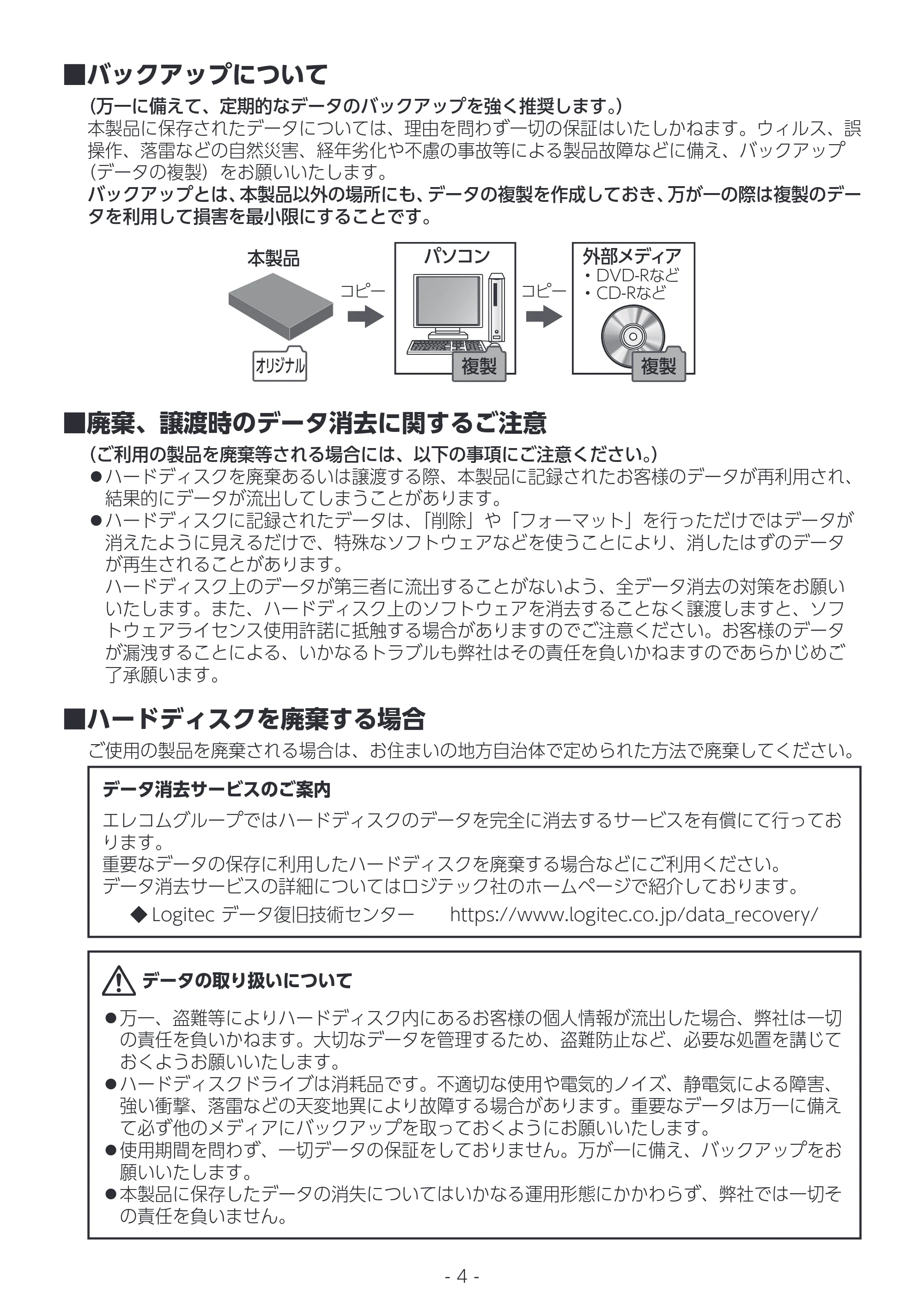 エレコム SGP-LX010UBK / SGP-LX020UBK 取扱説明書 — 原本ページ — 4ページ