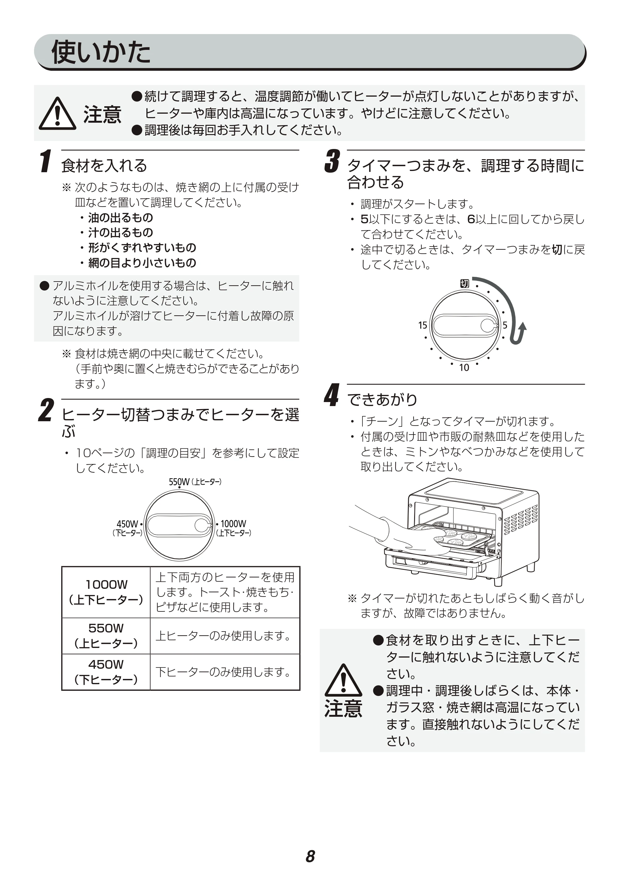 アイリスオーヤマ EOT-1003C 取扱説明書 — 原本ページ — 8ページ