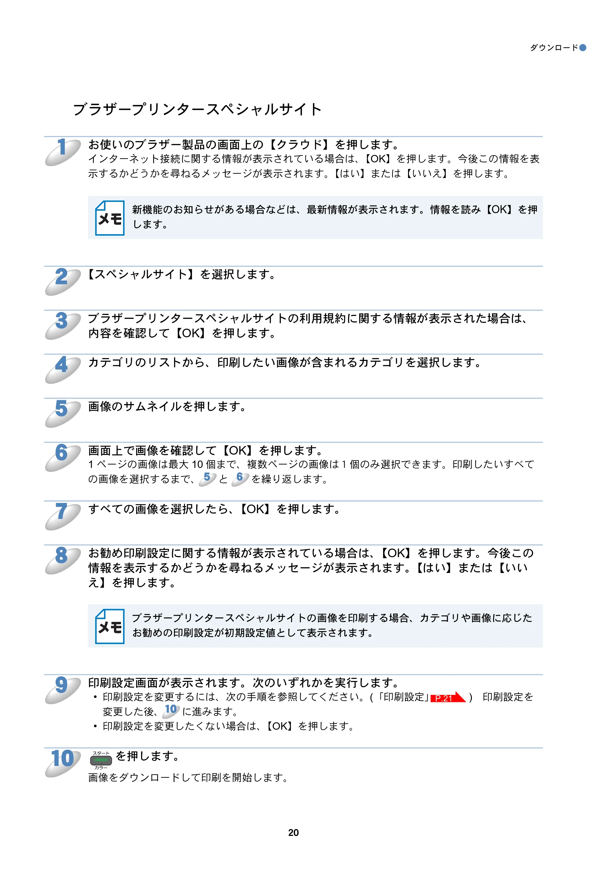 ブラザー DCP-J940N-B/W/ECO / MFC-J840N / MFC-J960DN-B/W, MFC-J960DWN-B/W クラウド接続ガイド — ブラザープリンタースペシャルサイト — 原本ページ — 21ページ