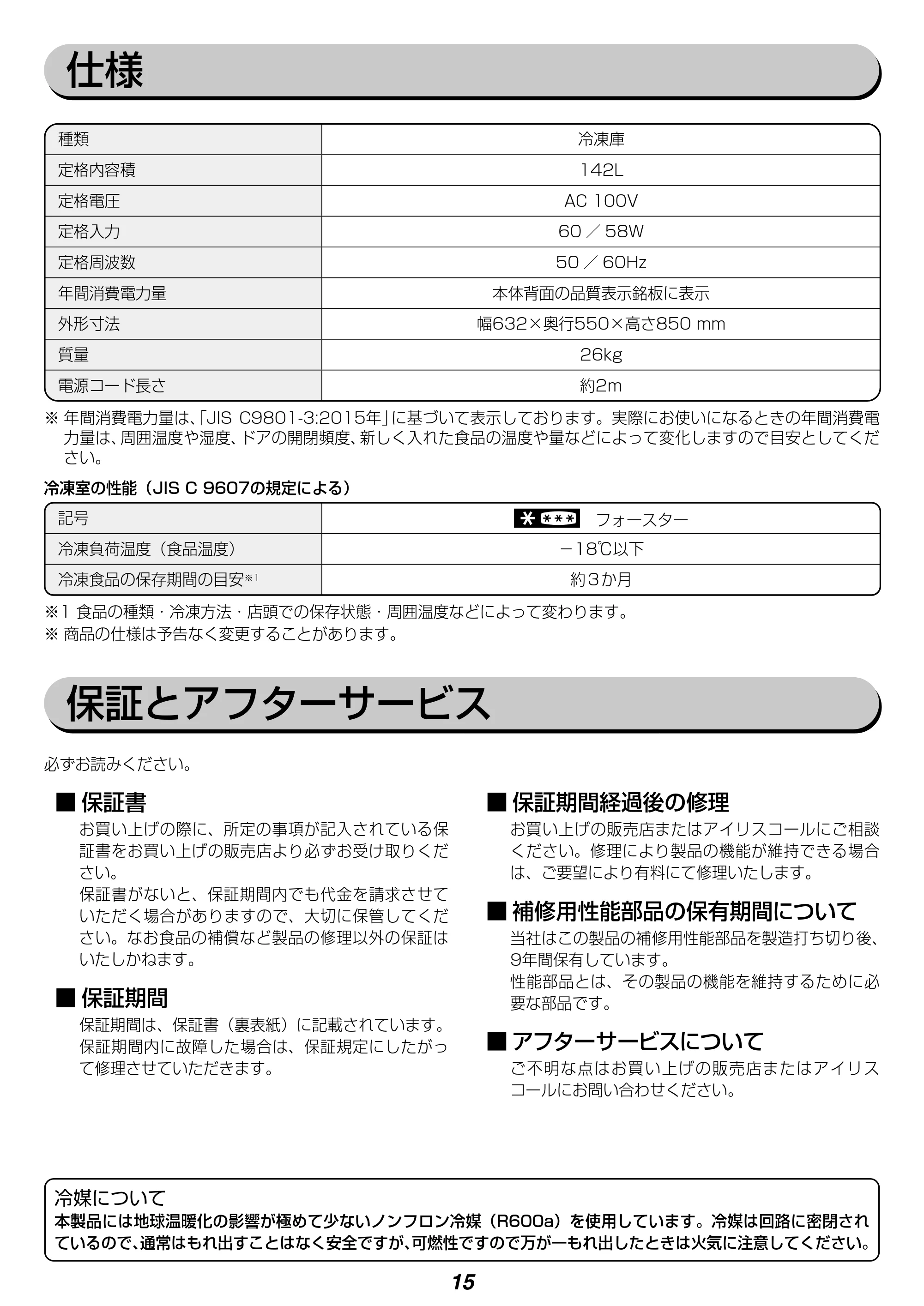 アイリスオーヤマ ICSD-14A 取扱説明書 — 原本ページ — 15ページ