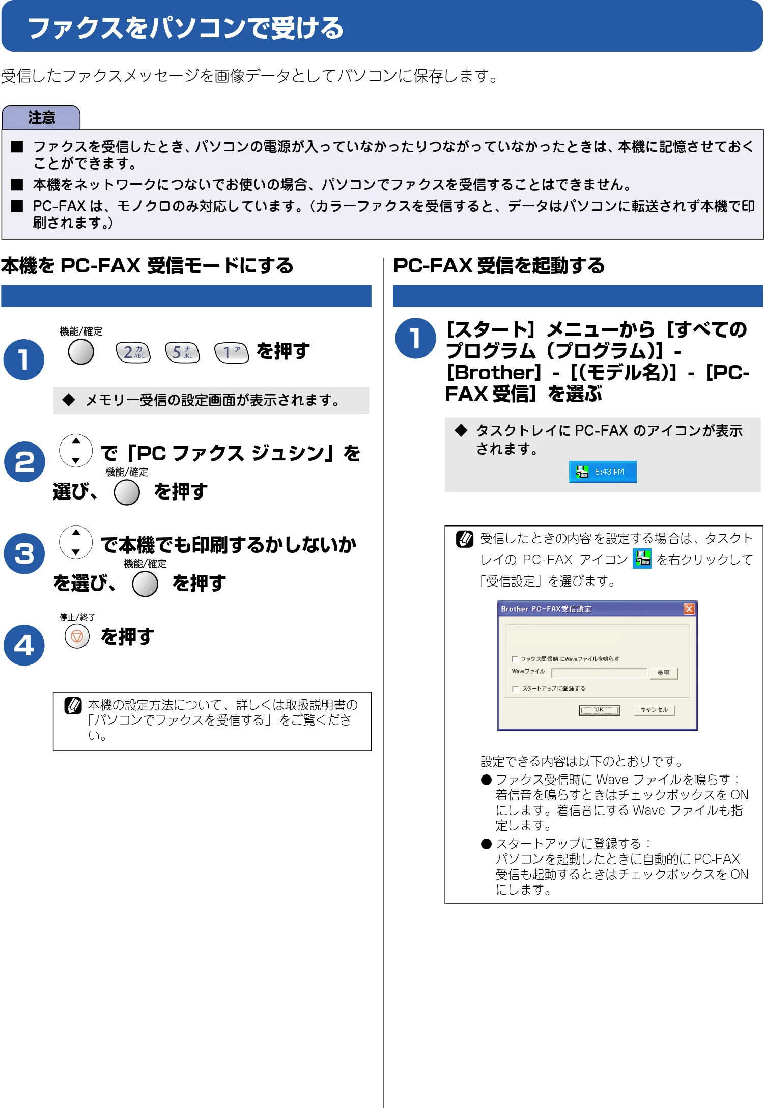 ブラザー DCP-110C / MFC-410CN / MFC-5840CN ユーザーズガイド ~パソコン活用編~ — ファクスをパソコンで受ける — 図版 56-1 — 56ページ