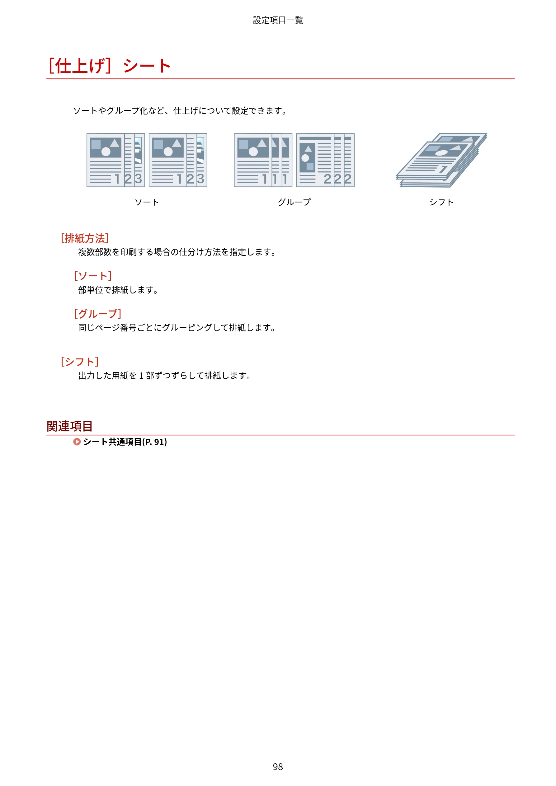 キヤノン WG7350F/7350FM Windows Business IJ LIPSLX V4 プリンタードライバーガイド 2018年12月7日更新（PDF：1.18MB） — ［仕上げ］シート — 図版 101-1 — 101ページ
