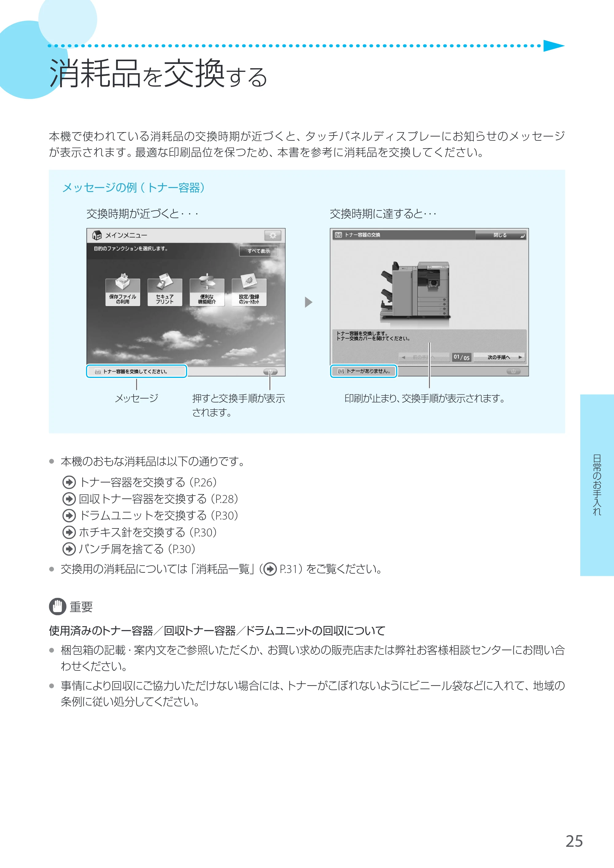 キヤノン LBP8900 サポートガイド 2014年10月8日掲載（PDF：21.0MB） — 消耗品を交換する — 原本ページ — 25ページ
