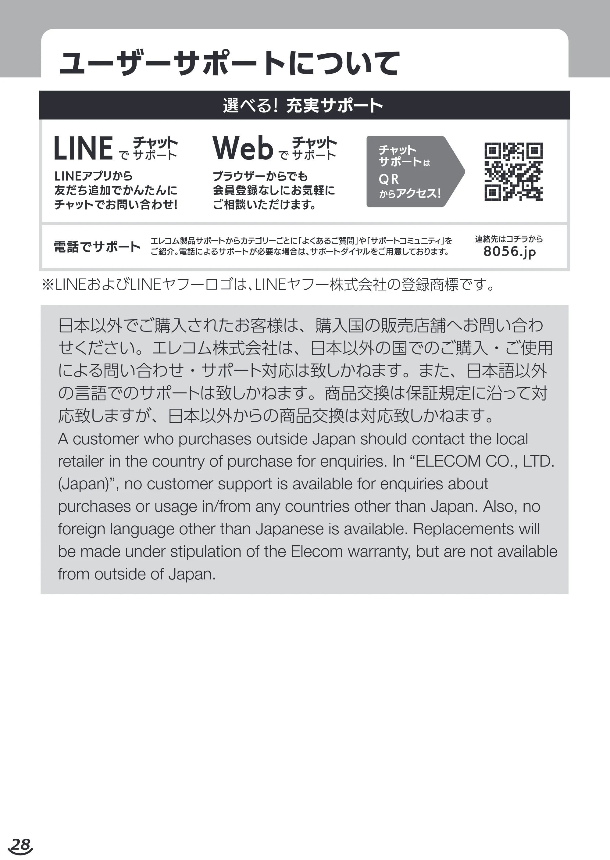 エレコム HAC-LEP01GR / HAC-LEP01GY / HAC-LEP01WH 取扱説明書 — 原本ページ — 28ページ