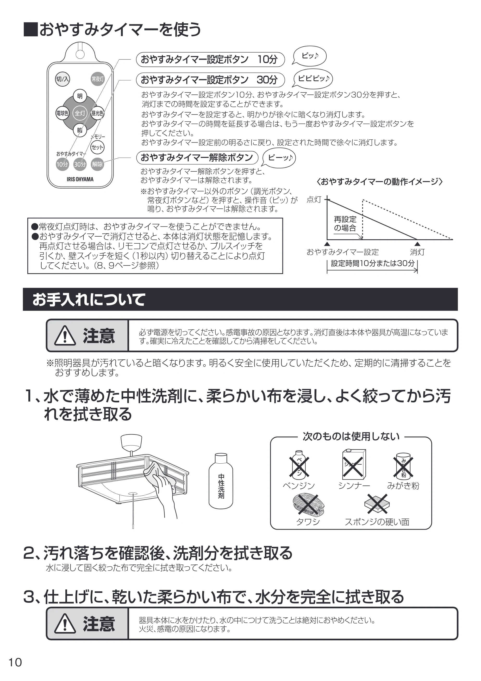 アイリスオーヤマ PLC10DL-J 取扱説明書 — 原本ページ — 10ページ