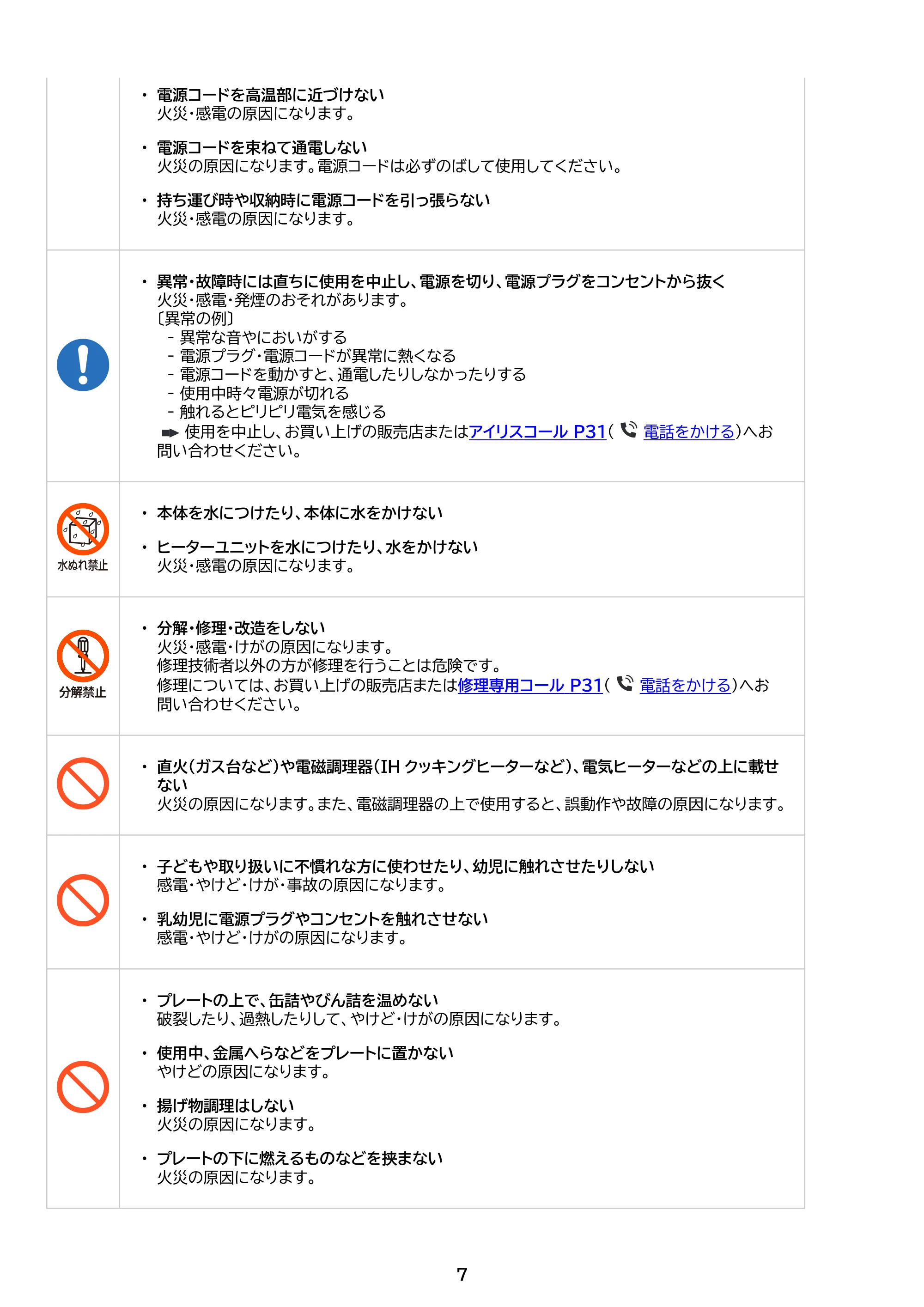 アイリスオーヤマ APA-139 取扱説明書 — 原本ページ — 7ページ