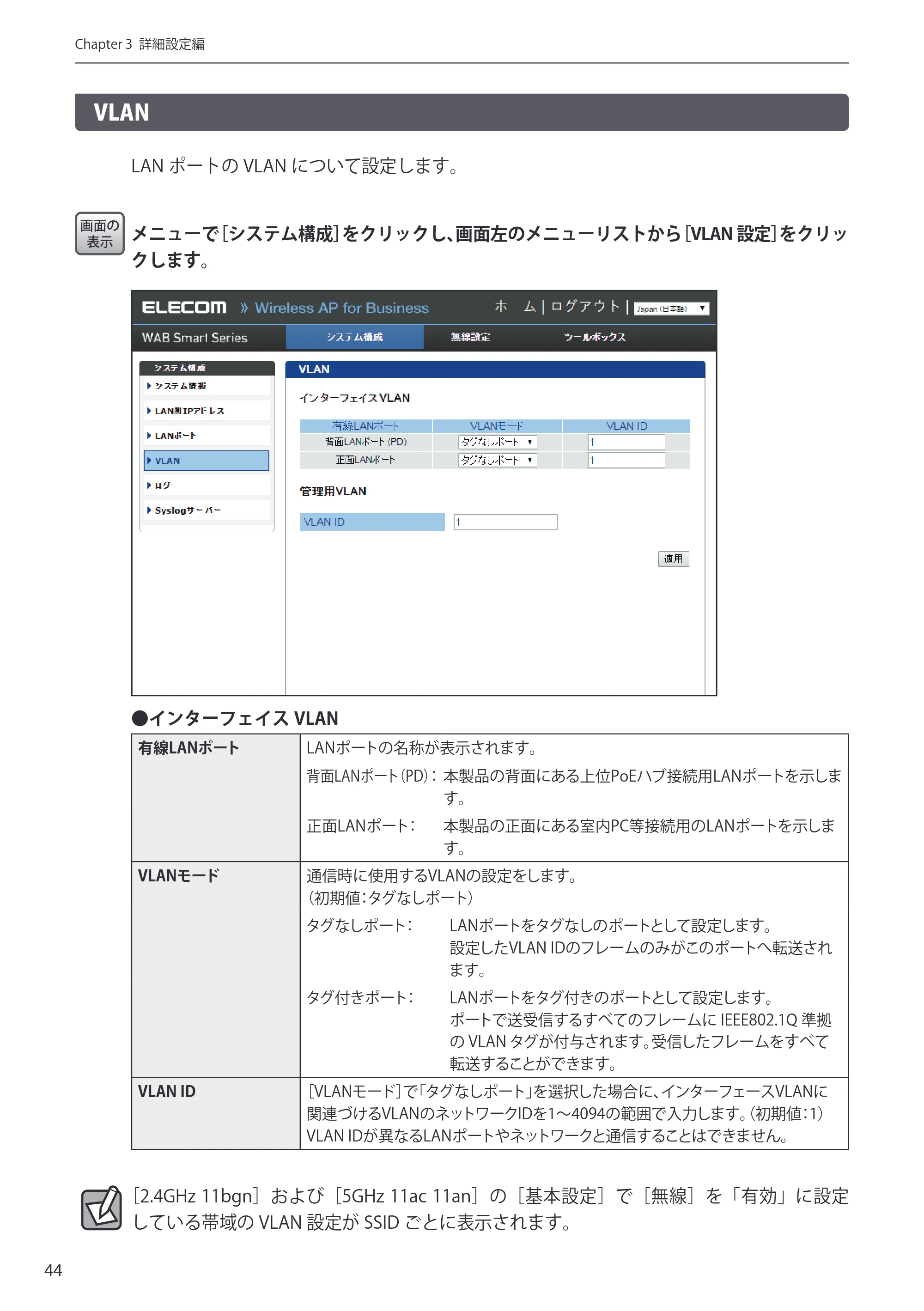 エレコム WAB-S300P 3.ユーザーズ・マニュアル — 原本ページ — 44ページ