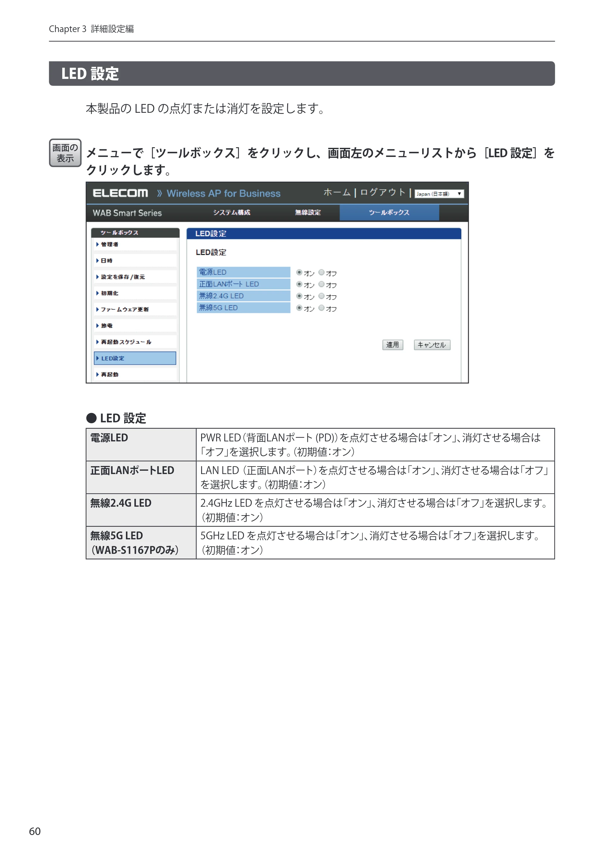 エレコム WAB-S300P 3.ユーザーズ・マニュアル — 原本ページ — 60ページ
