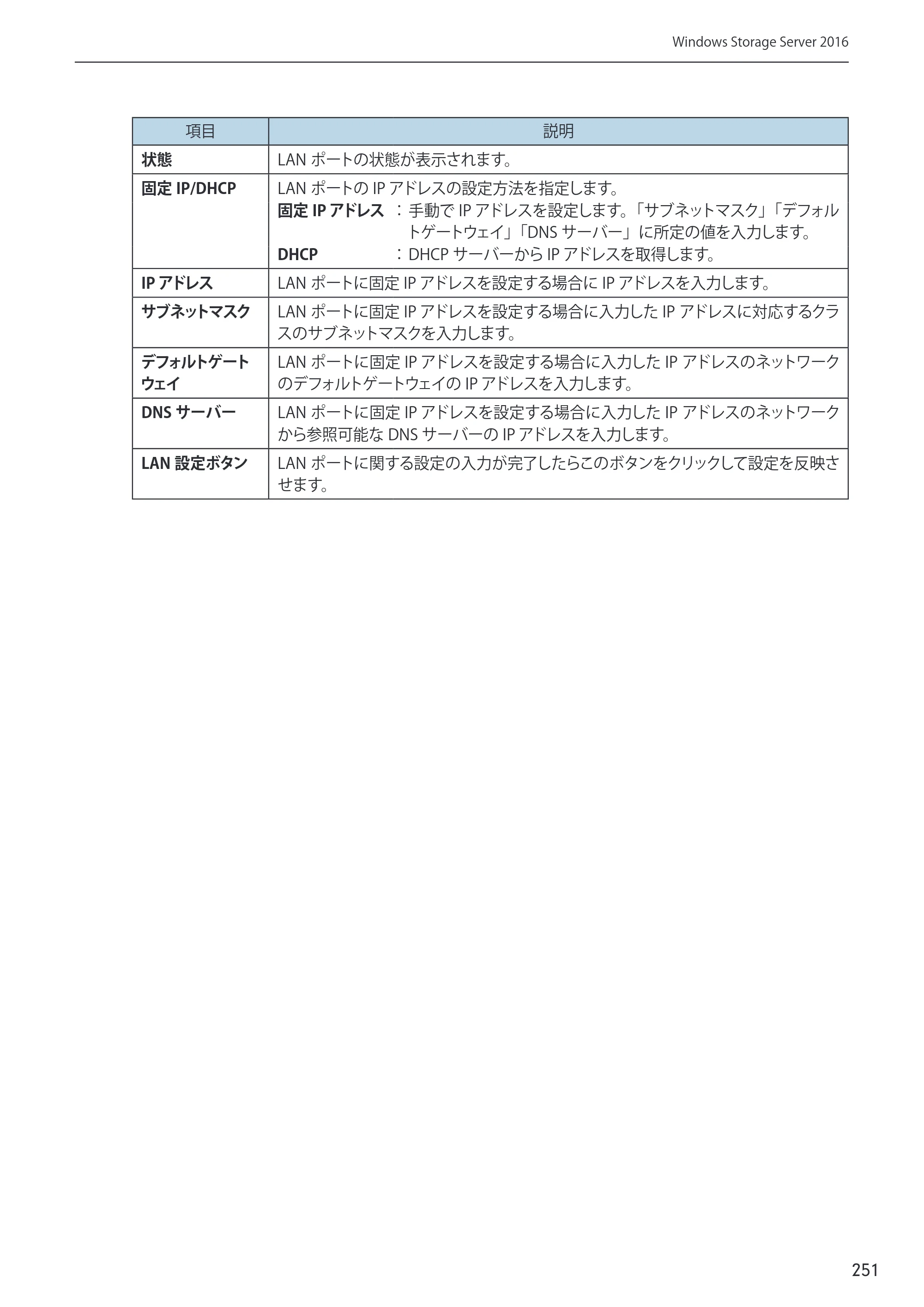 エレコム NSB-75S12T4DW65 / NSB-75S16T4DW65 / NSB-75S24T4DW65 09.NASツール ソフトウェアマニュアル(Ver.5.21以前)【第1版】 — 原本ページ — 251ページ