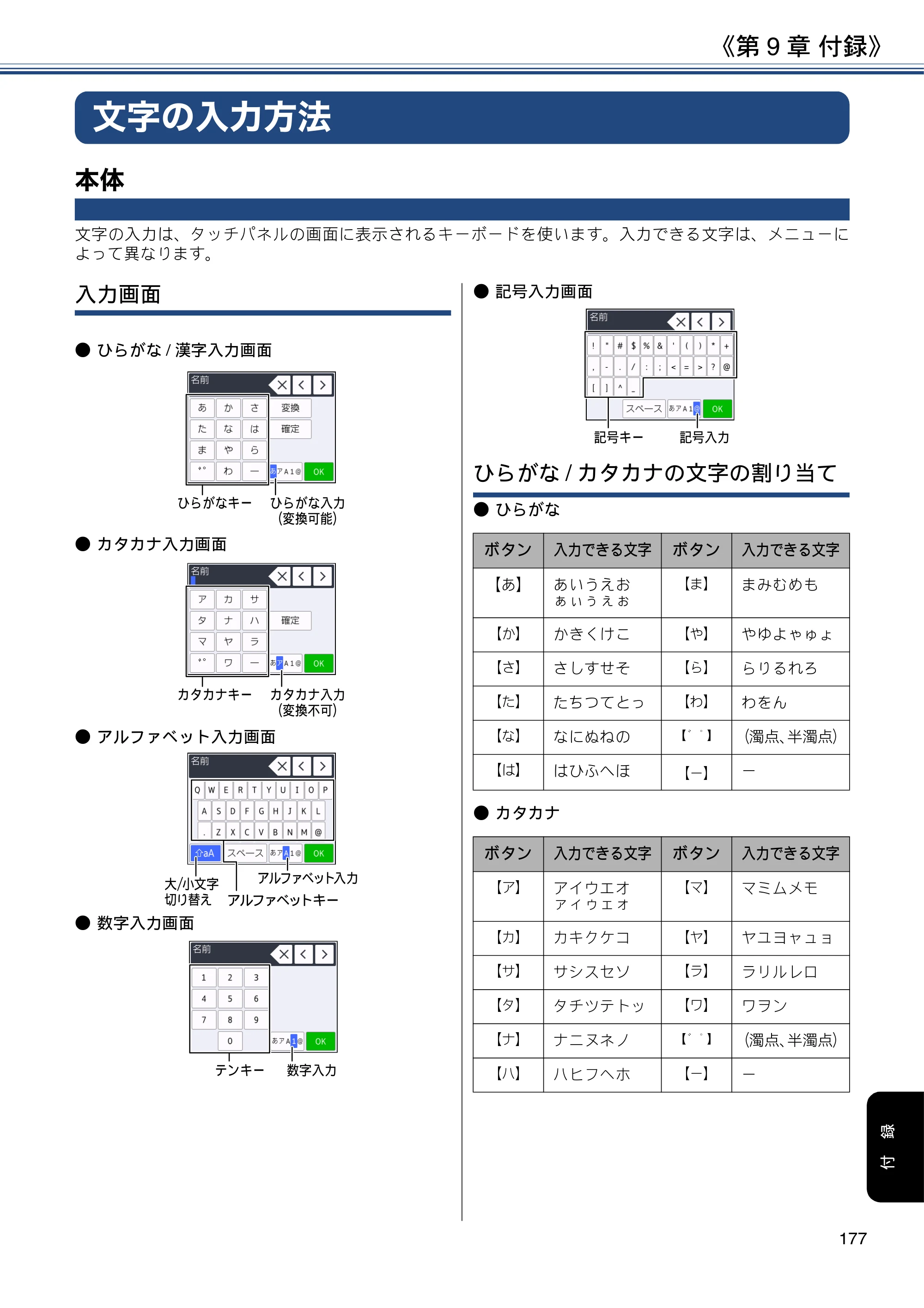 ブラザー DCP-J577N / DCP-J978N-B/W / MFC-J898N ユーザーズガイド ～応用編～ — 文字の入力方法 — 原本ページ — 177ページ