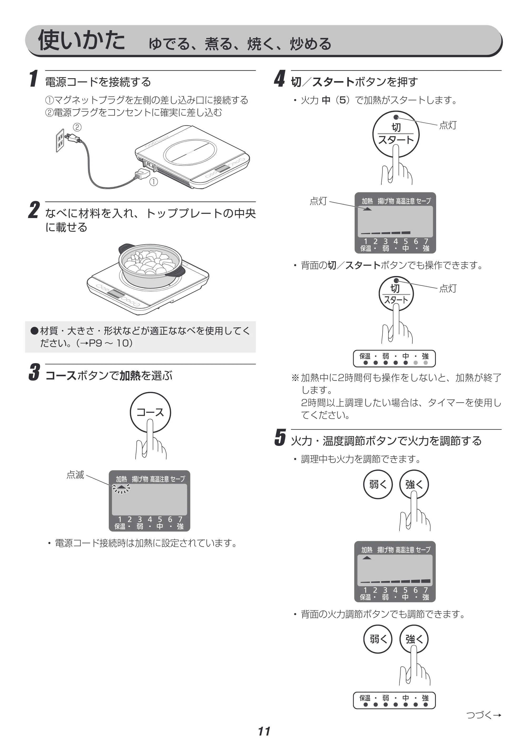 アイリスオーヤマ IHC-TM142 取扱説明書 — 原本ページ — 11ページ
