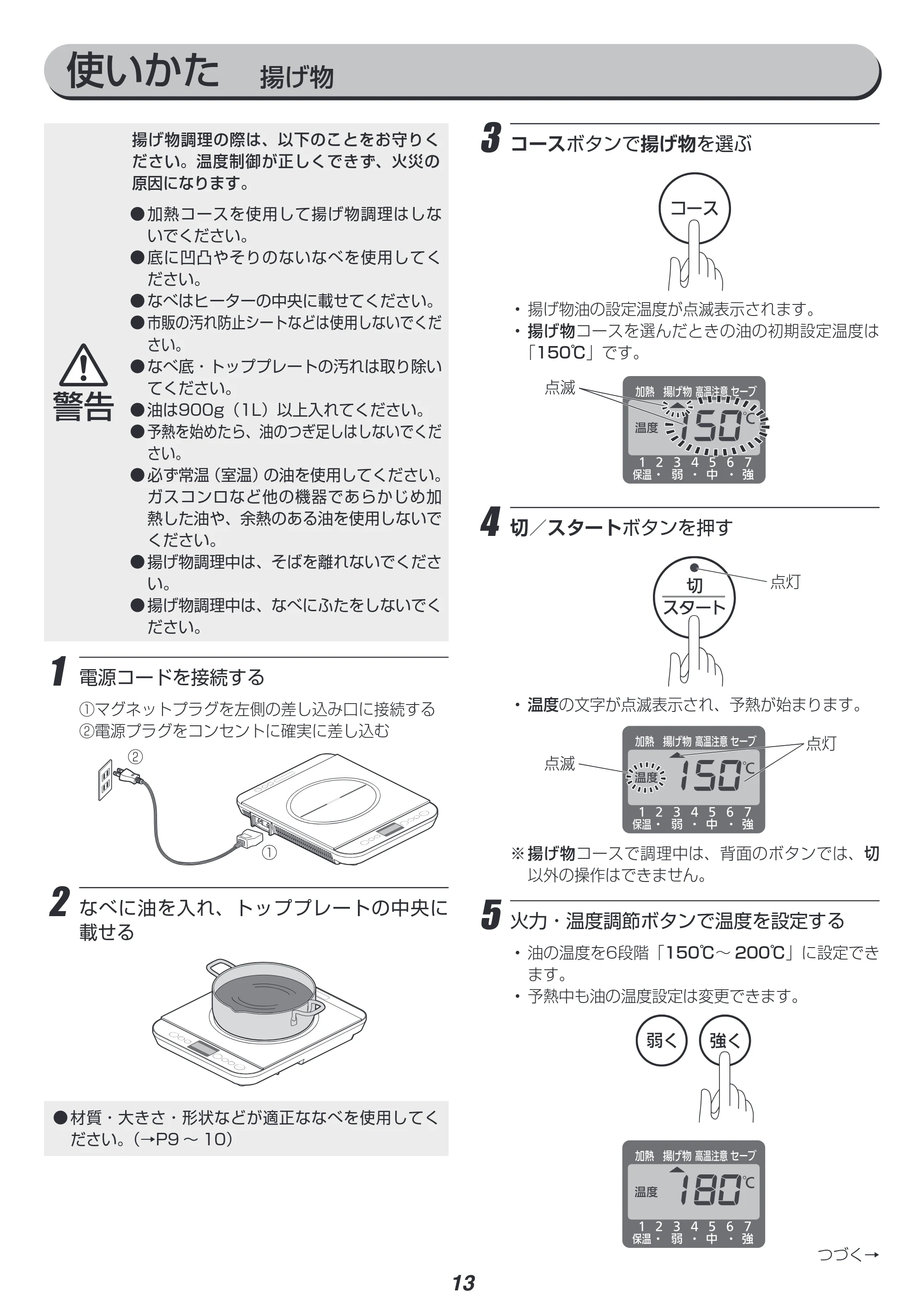 アイリスオーヤマ IHC-TM142 取扱説明書 — 原本ページ — 13ページ