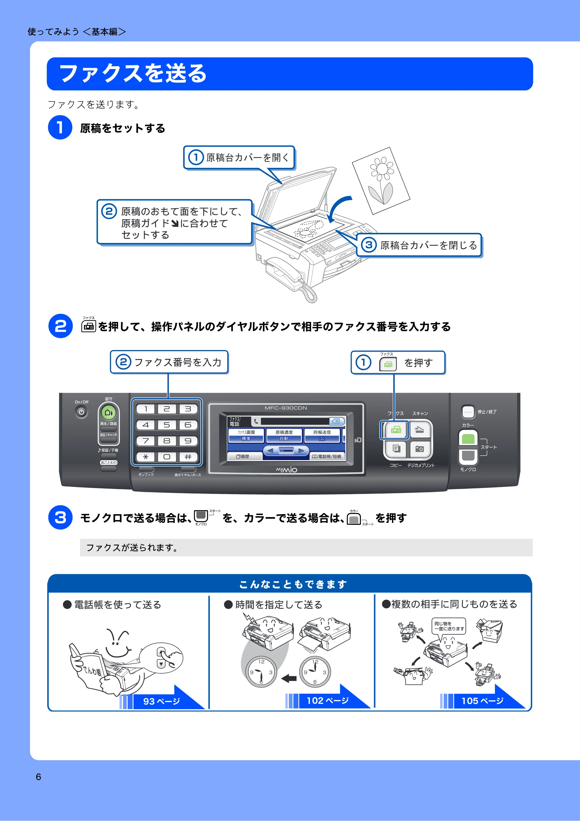 ブラザー MFC-670CD / MFC-670CDW / MFC-930CDN / MFC-930CDWN 取扱説明書(本体) — 使ってみよう <基本編> — 原本ページ — 8ページ