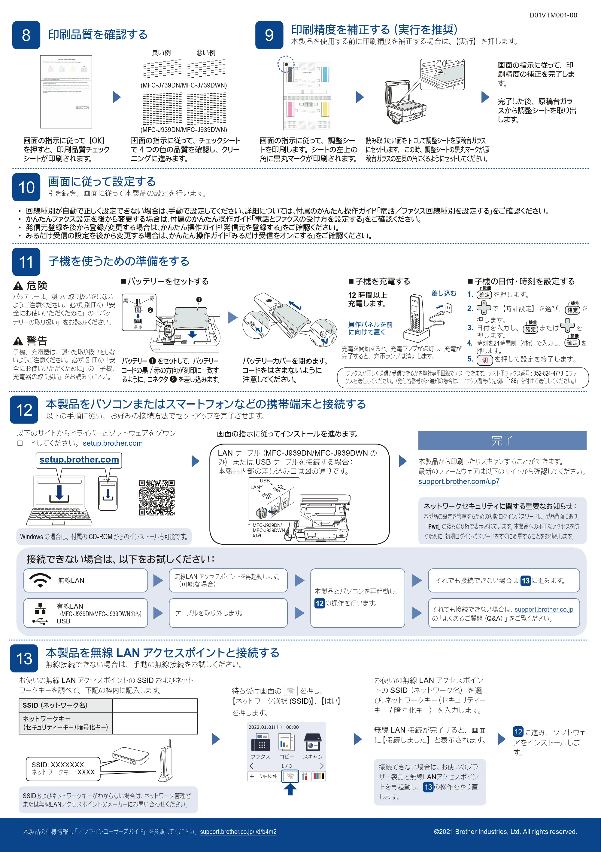 ブラザー MFC-J939DN / MFC-J939DWN / MFC-J739DN / MFC-J739DWN かんたん設置ガイド — 原本ページ — 2ページ