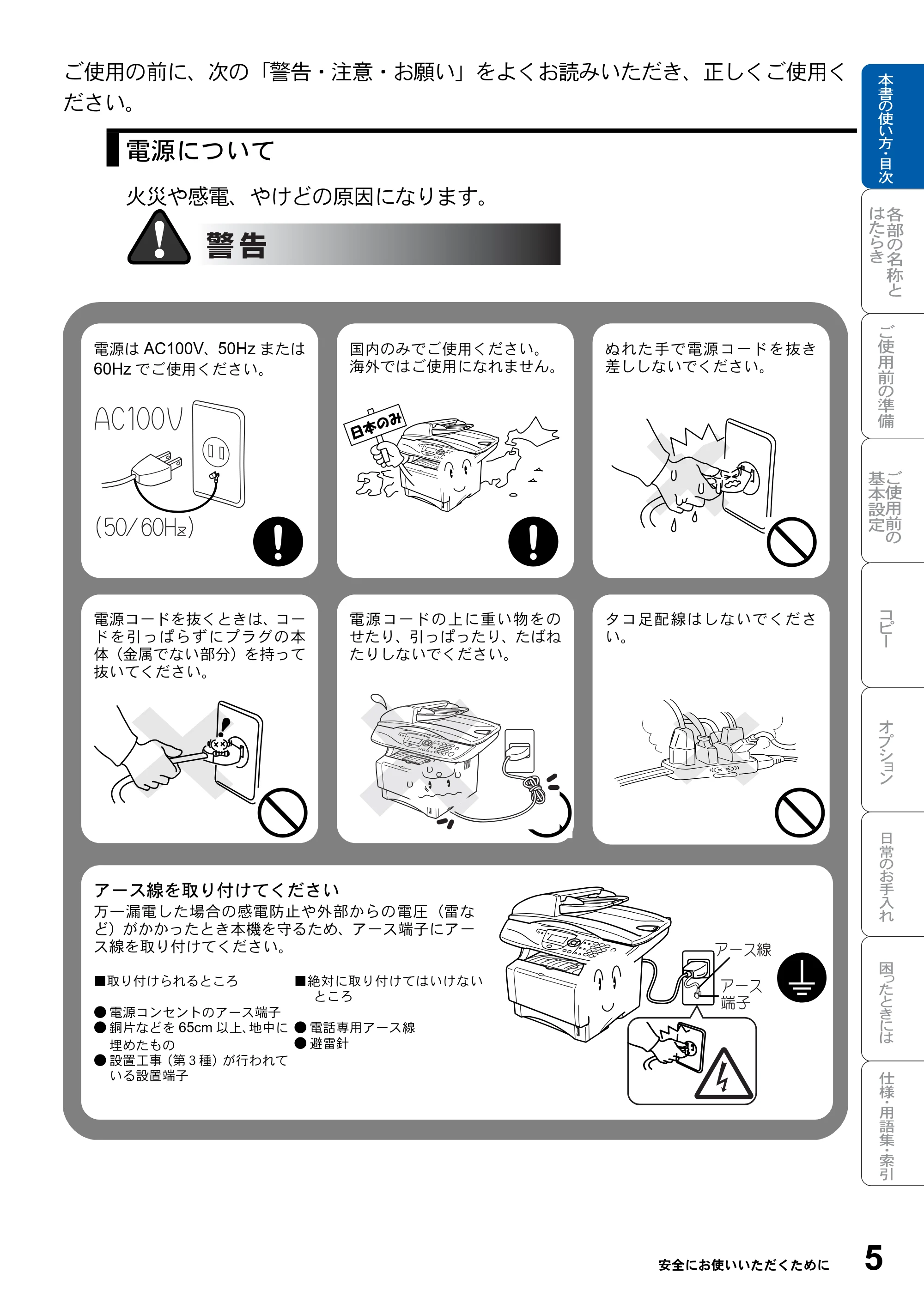 ブラザー DCP-8025J 取扱説明書（本体） — 原本ページ — 5ページ