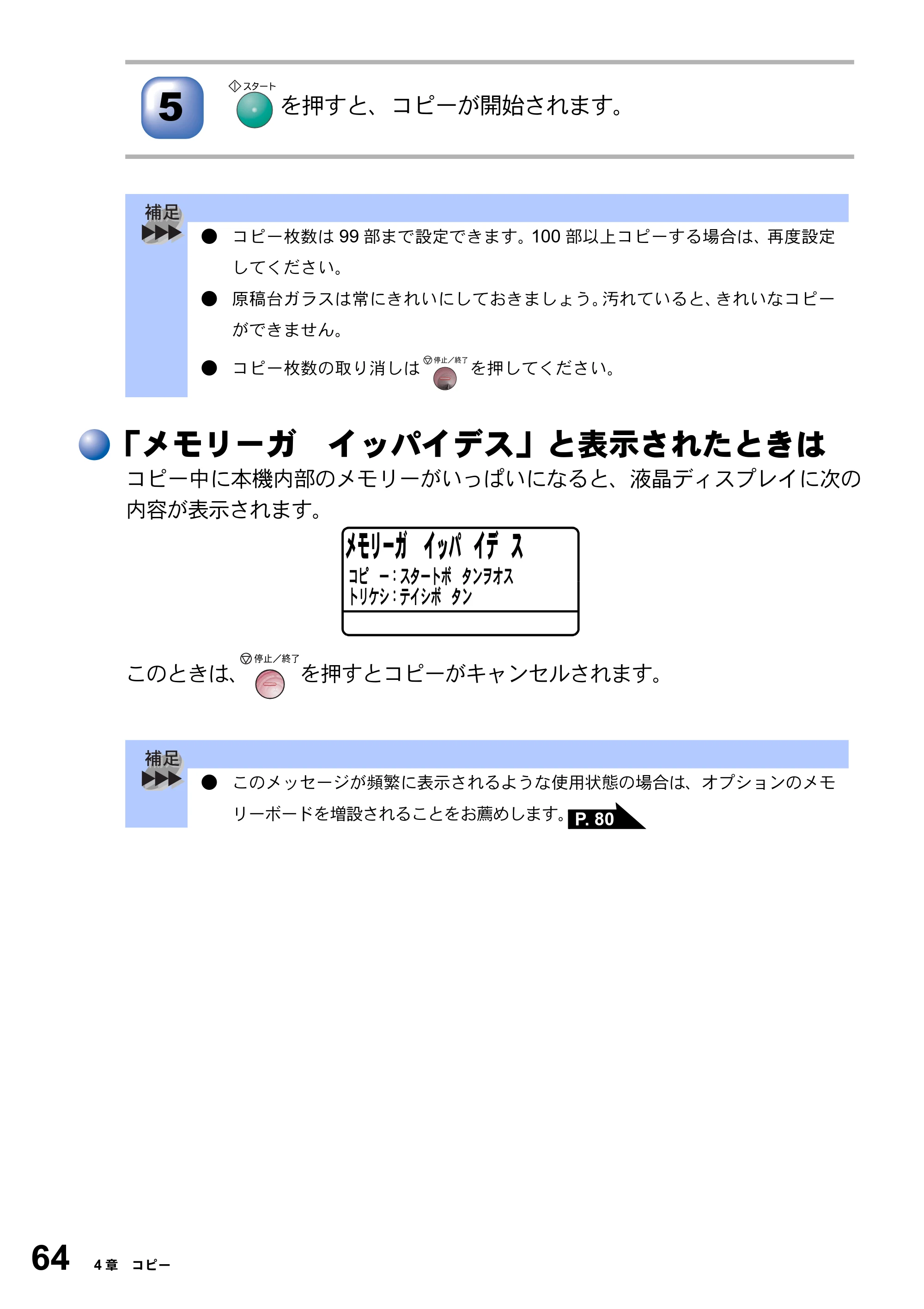ブラザー DCP-8025J 取扱説明書（本体） — 「メモリーガ イッパイデス」と表示されたときは — 原本ページ — 64ページ