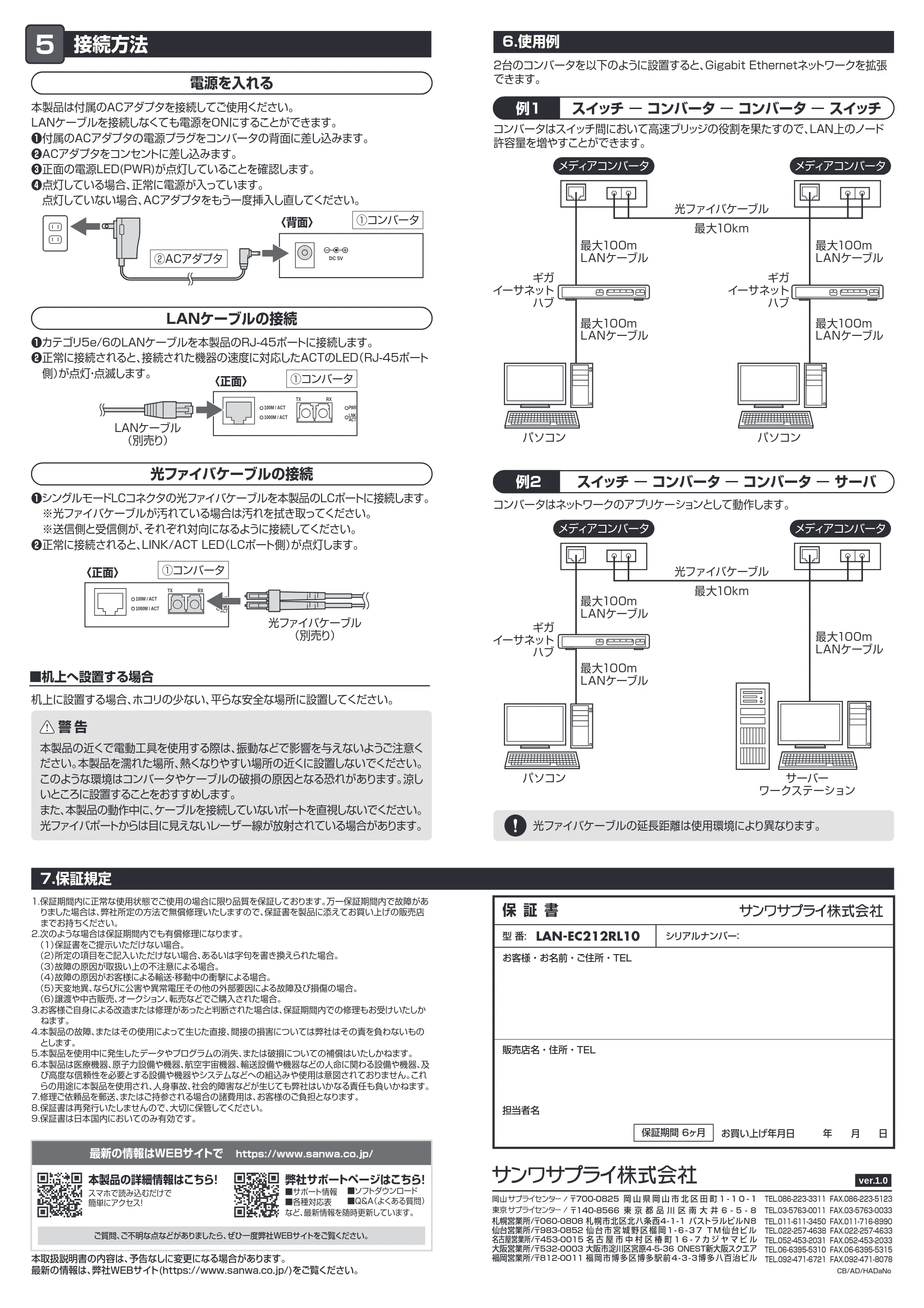 サンワサプライ LAN-EC212RL10 取扱説明書 — 原本ページ — 2ページ