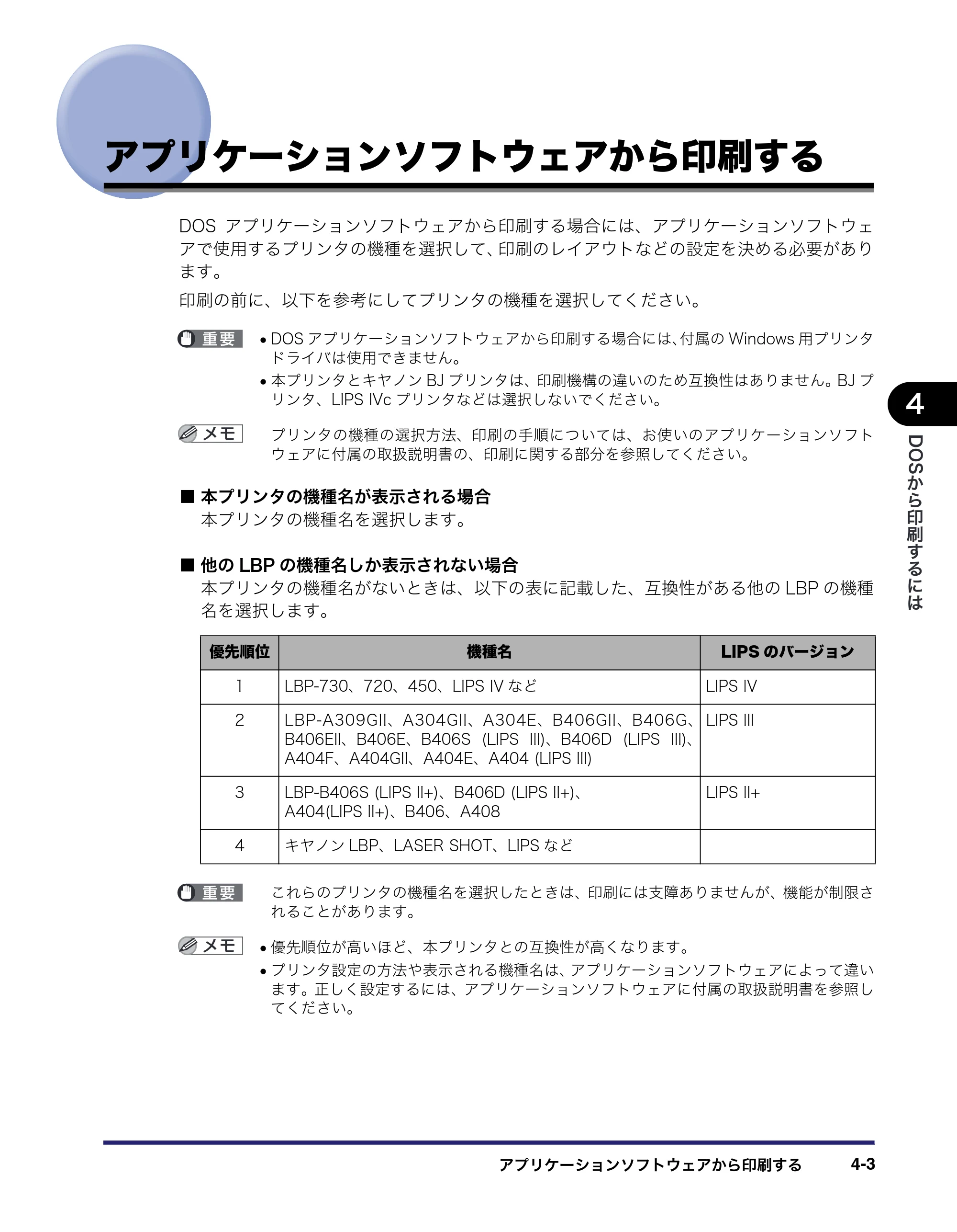 キヤノン LBP3950/3900 LIPS V ソフトウエアガイド 2006年2月8日掲載 （PDF形式／8.88Mバイト） — アプリケーションソフトウェアから印刷する — 原本ページ — 137ページ