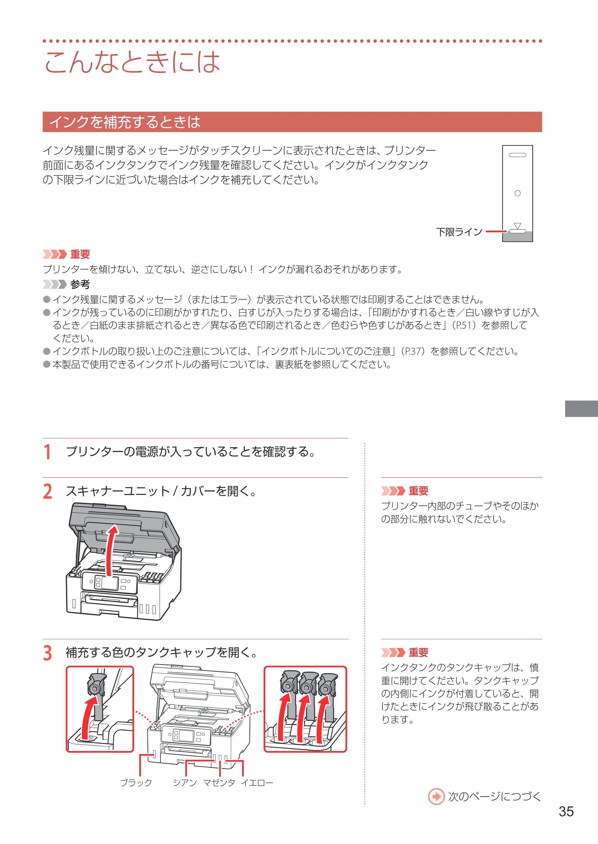 キヤノン GX4030 設置・基本操作マニュアル 2022年11月10日掲載（PDF：8.82MB） — こんなときには — 原本ページ — 37ページ