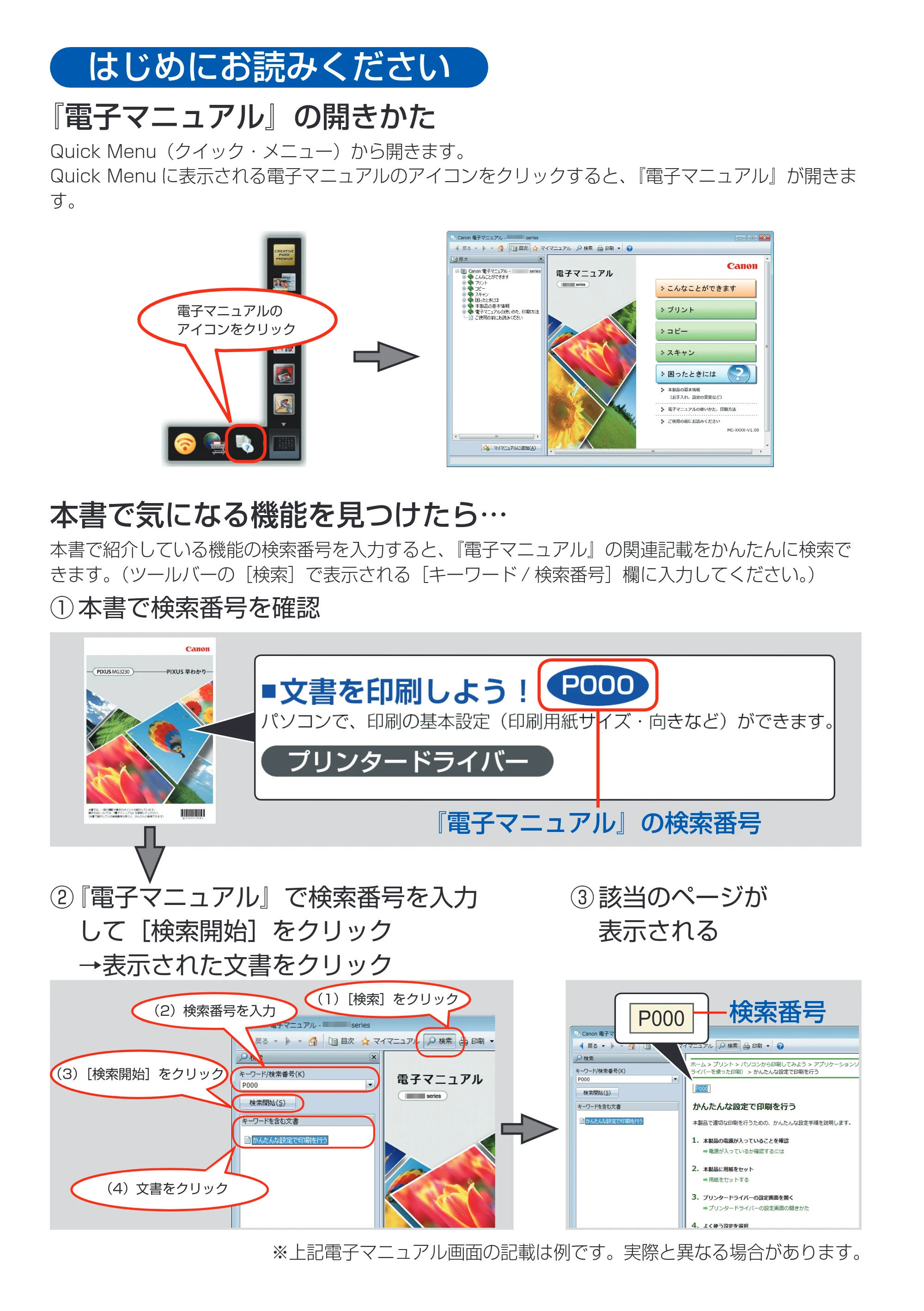 キヤノン PIXUS MG3230 PIXUS 早わかり（PDF：5.42MB） — はじめにお読みください — 原本ページ — 2ページ