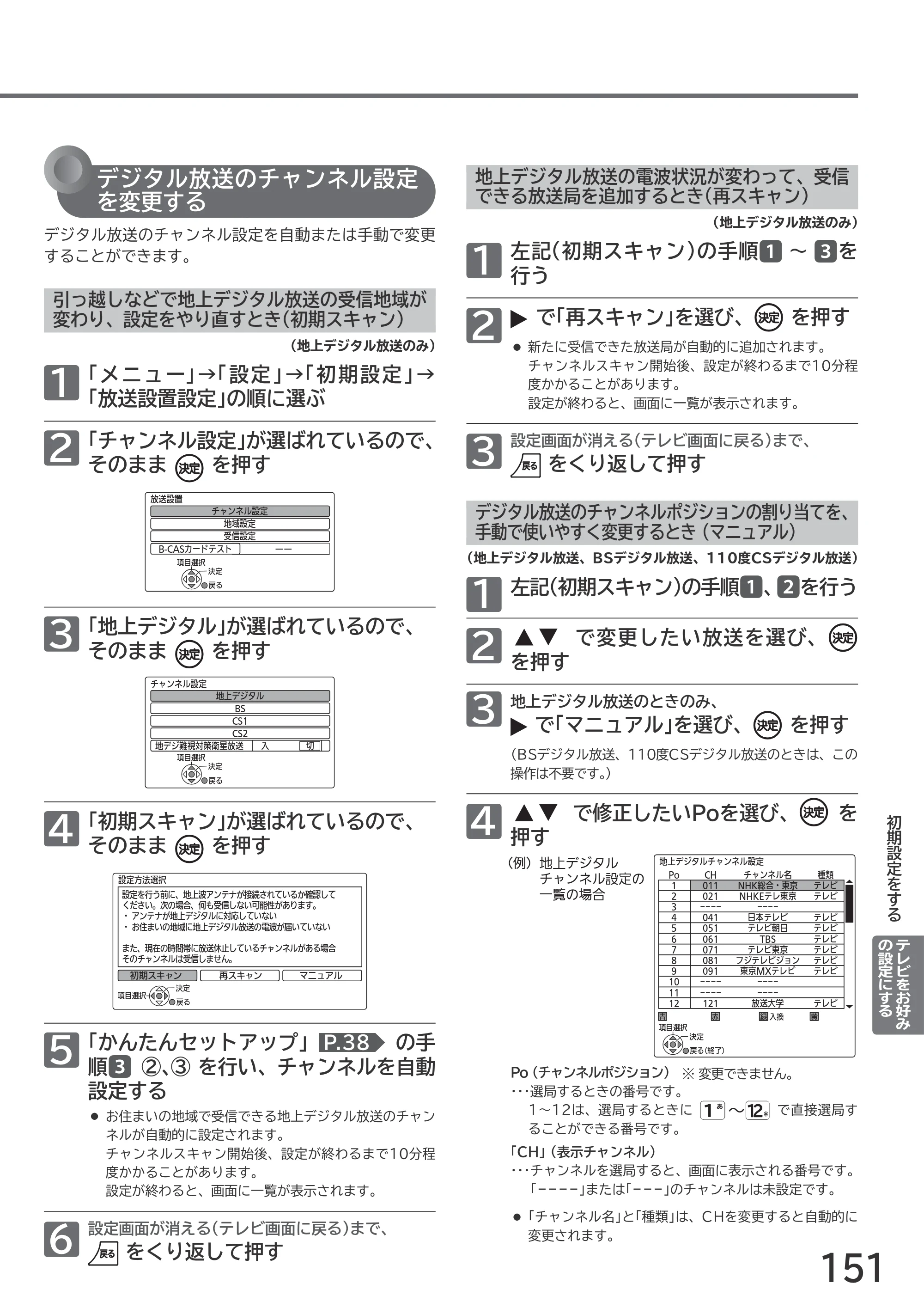 日立 L55-GP3 / L49-GP3 / L43-GP3 取扱説明書 — 原本ページ — 151ページ