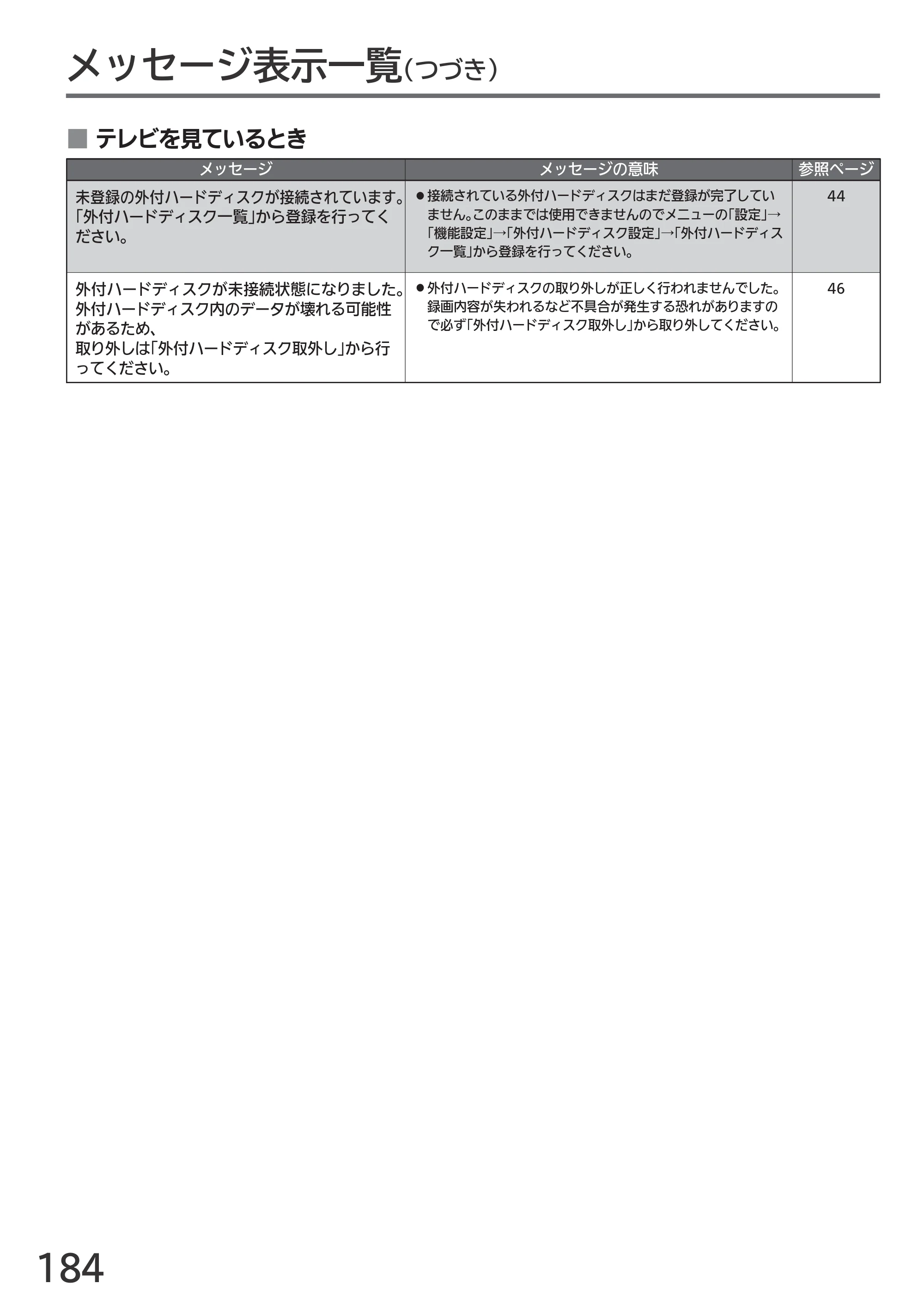 日立 L55-GP3 / L49-GP3 / L43-GP3 取扱説明書 — 原本ページ — 184ページ