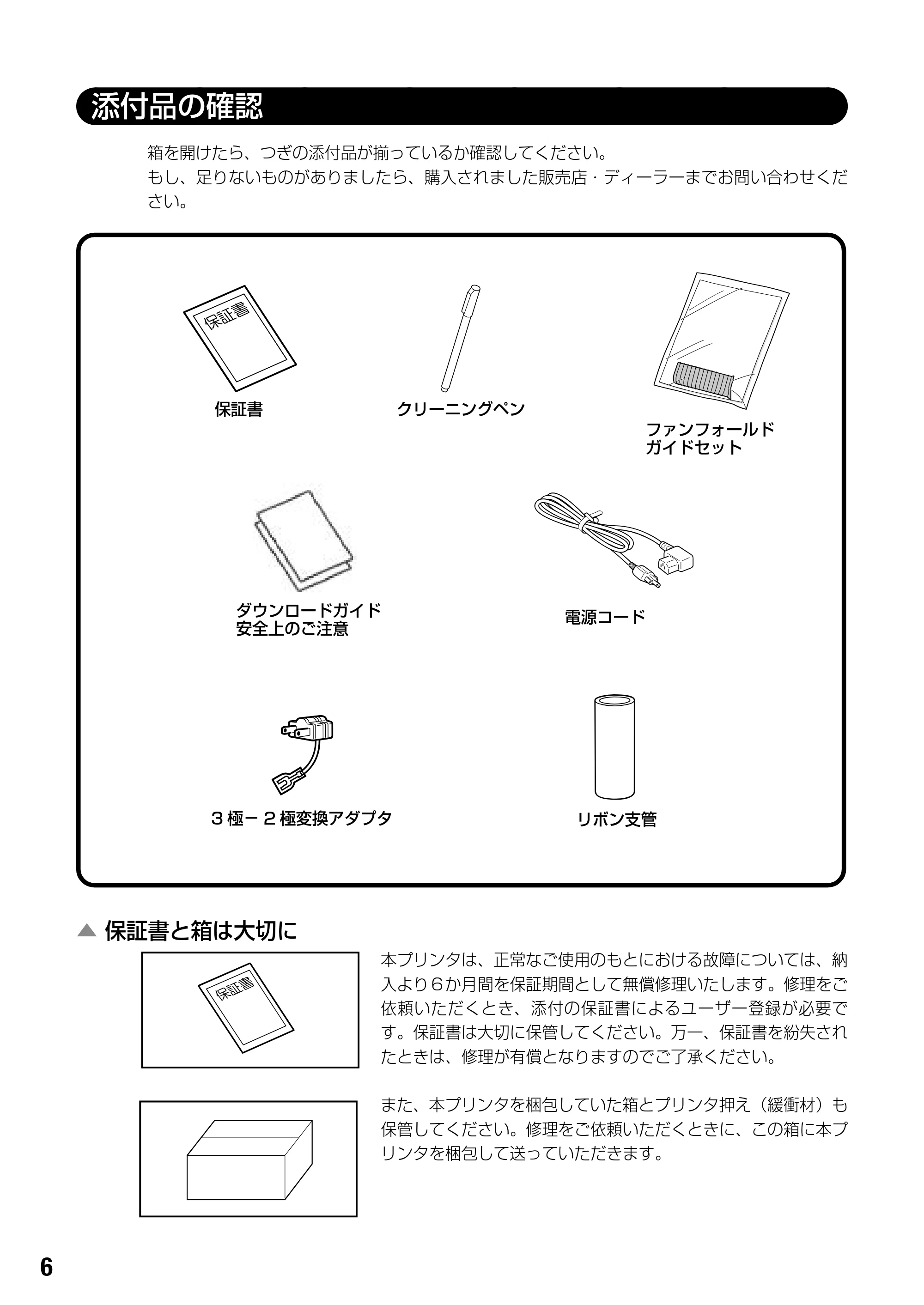 サトー BF408R / 412R 取扱説明書(第4版) — 添付品の確認 — 原本ページ — 8ページ