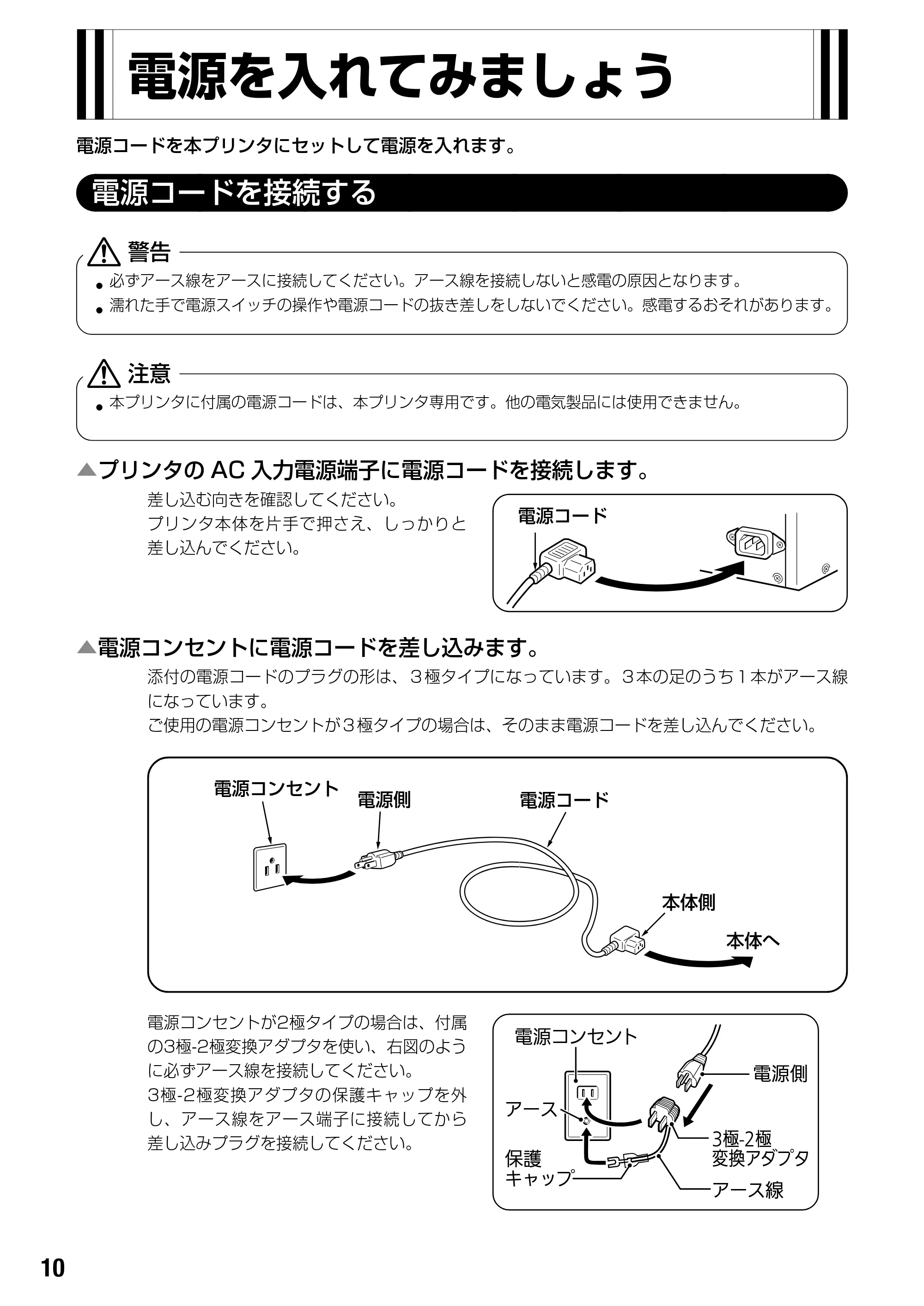 サトー BF408R / 412R 取扱説明書(第4版) — 電源を入れてみましょう — 原本ページ — 12ページ