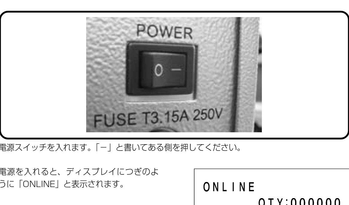 サトー BF408R / 412R 取扱説明書(第4版) — 電源を入れてみましょう — 図版 13-1 — 13ページ