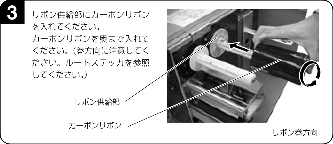 サトー BF408R / 412R 取扱説明書（第4版） — カーボンリボンのセット — 図版 23-3 — 23ページ