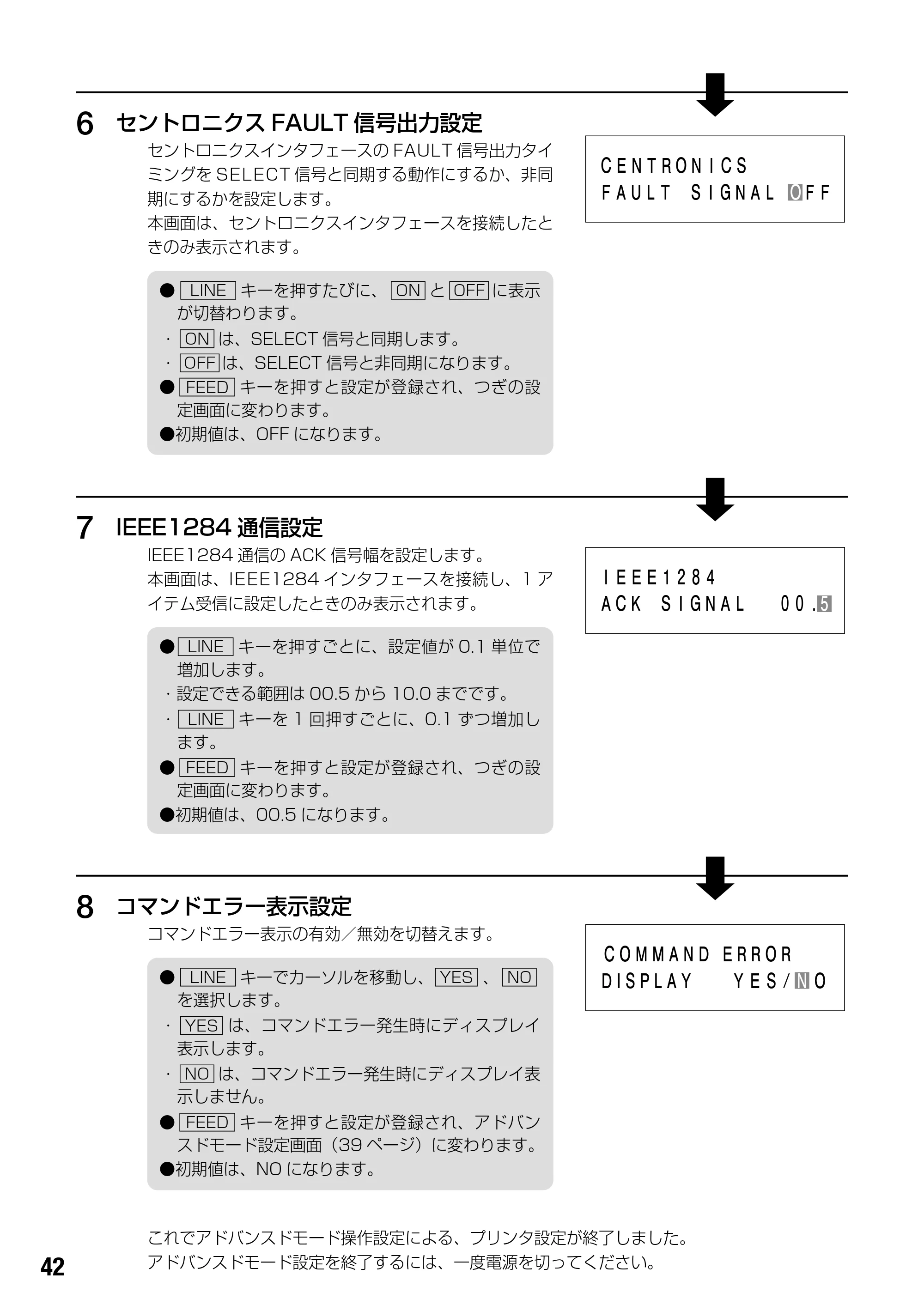 サトー BF408R / 412R 取扱説明書（第4版） — 6 セントロニクスFAULT 信号出力設定 — 原本ページ — 44ページ