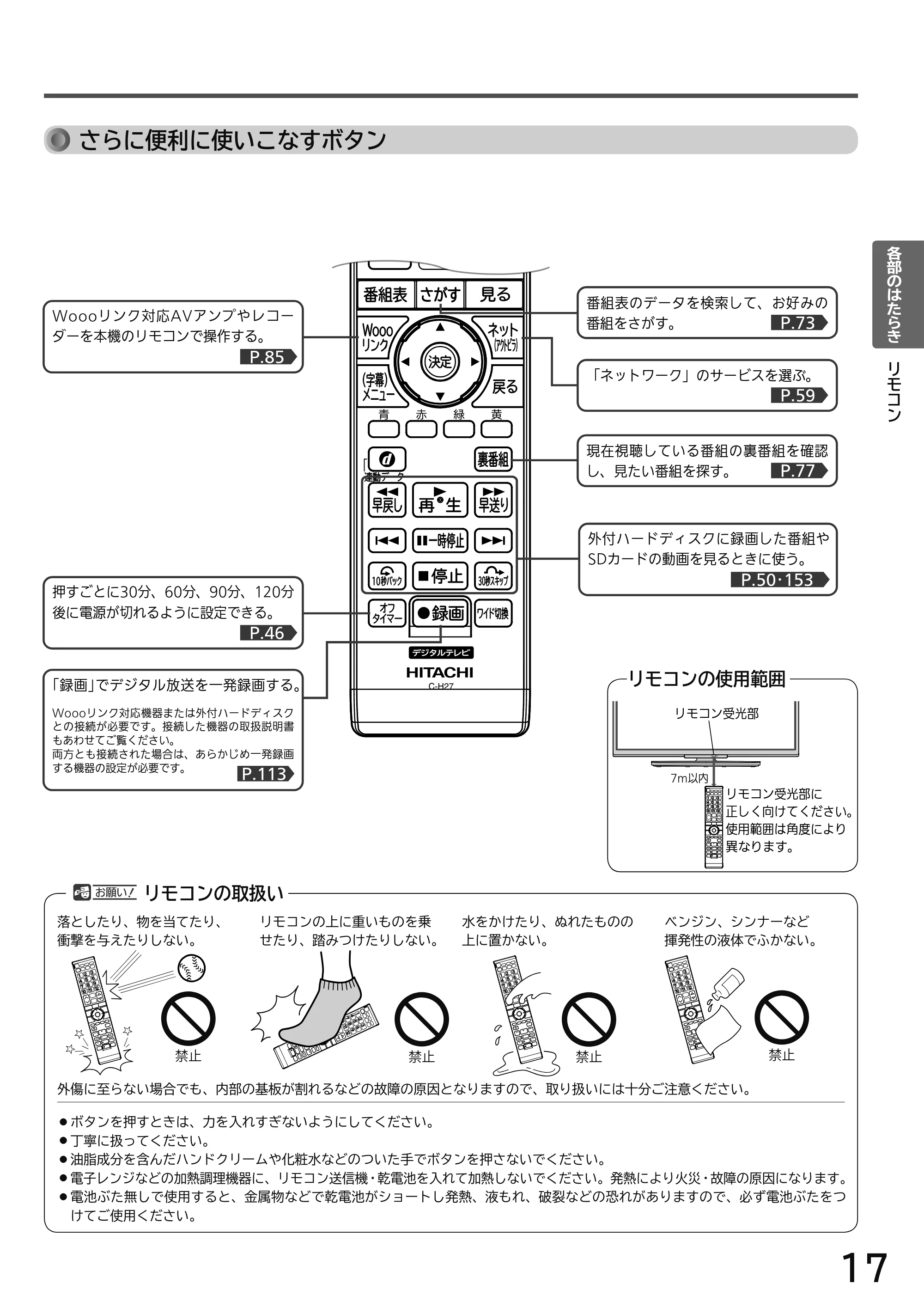 日立 L49-H3 / L43-H3 / L32-H3 取扱説明書 — 原本ページ — 17ページ