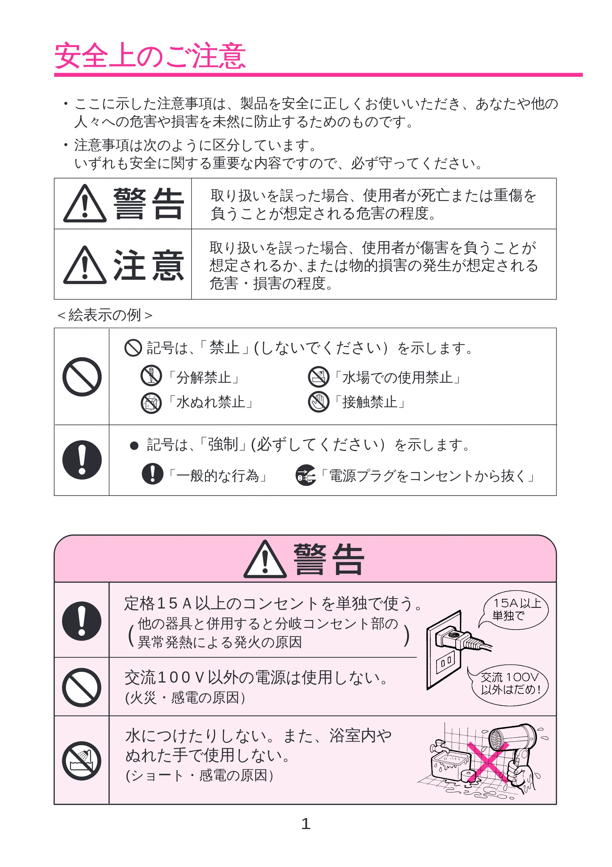 日立 HD-KS1270(FG) 取扱説明書 — 安全上のご注意 — 原本ページ — 2ページ