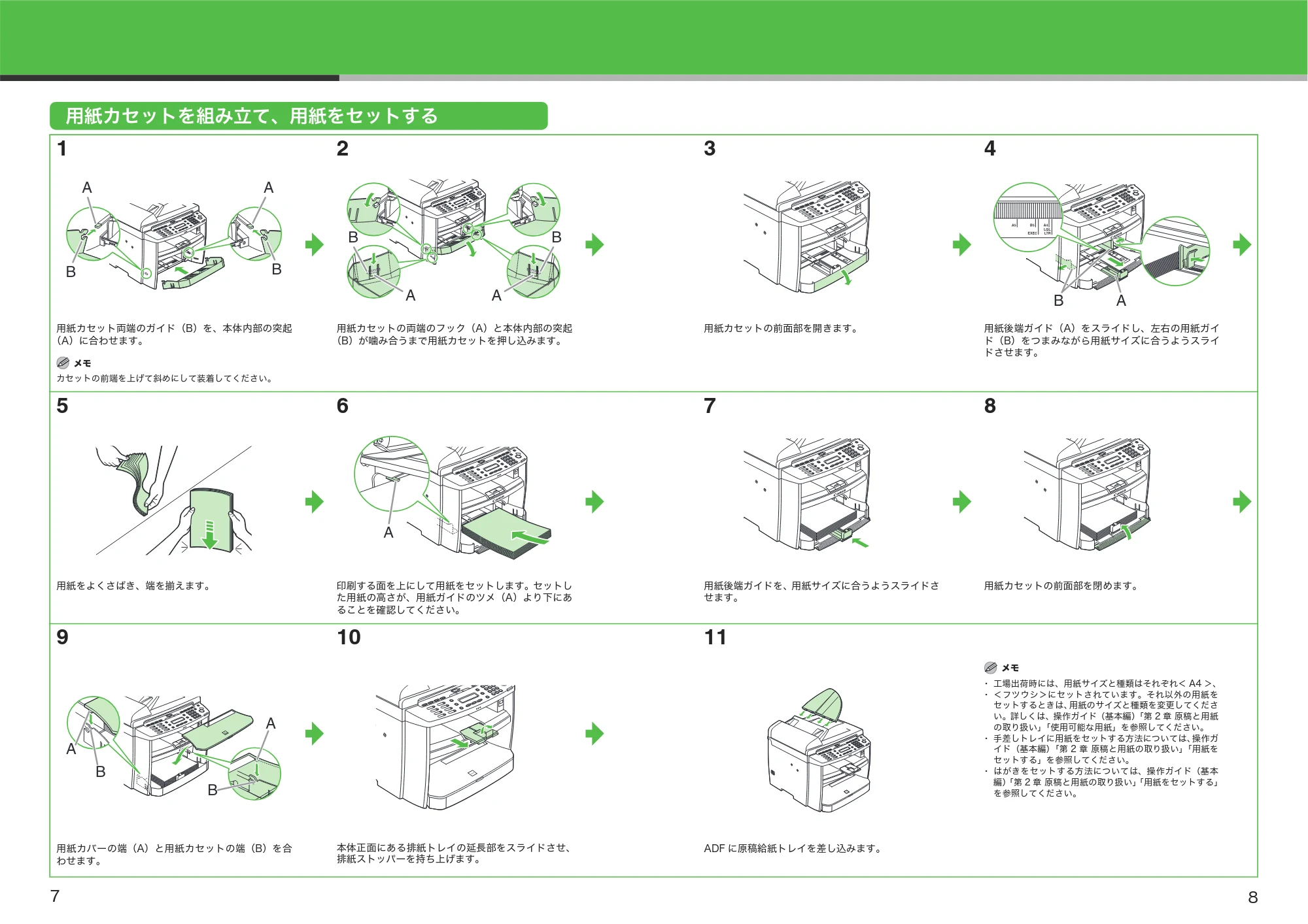 キヤノン MF4680 スタートアップガイド （PDF形式／2.93Mバイト） — 用紙カセットを組み立て、用紙をセットする — 原本ページ — 5ページ